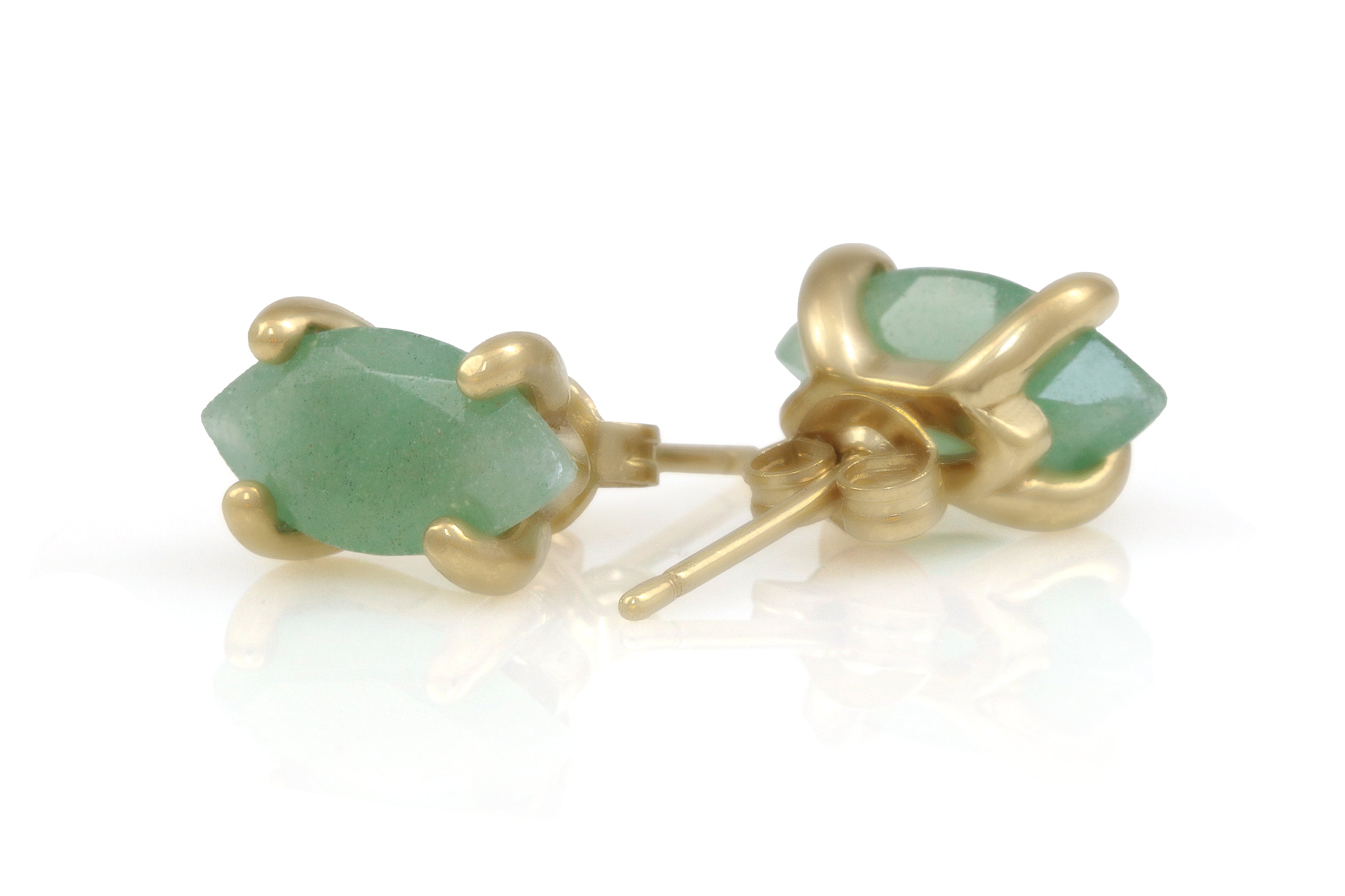 Green Aventurine Crystal Gold Earrings Earrings Anemone Unique