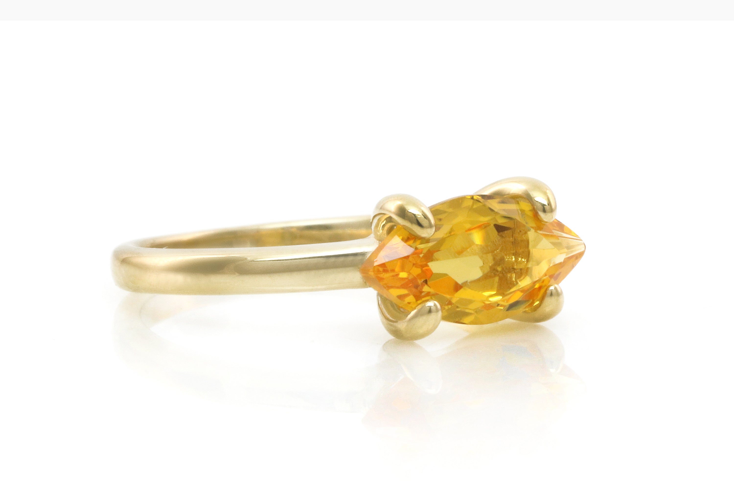Solitaire Citrine Gold Filled Ring Rings Anemone Unique