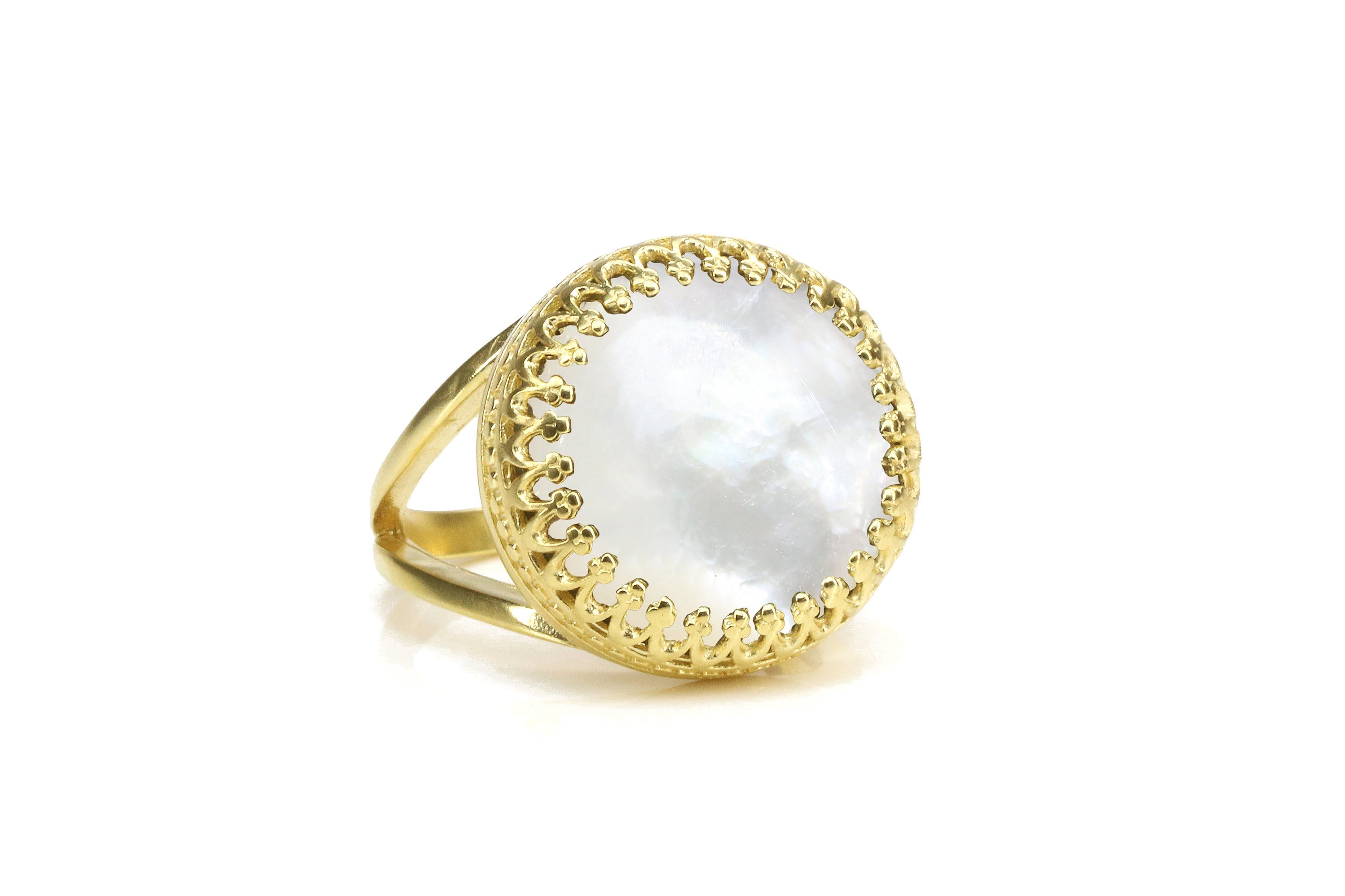 Classy Mother of Pearl Rose Gold Ring Rings Anemone Jewelry