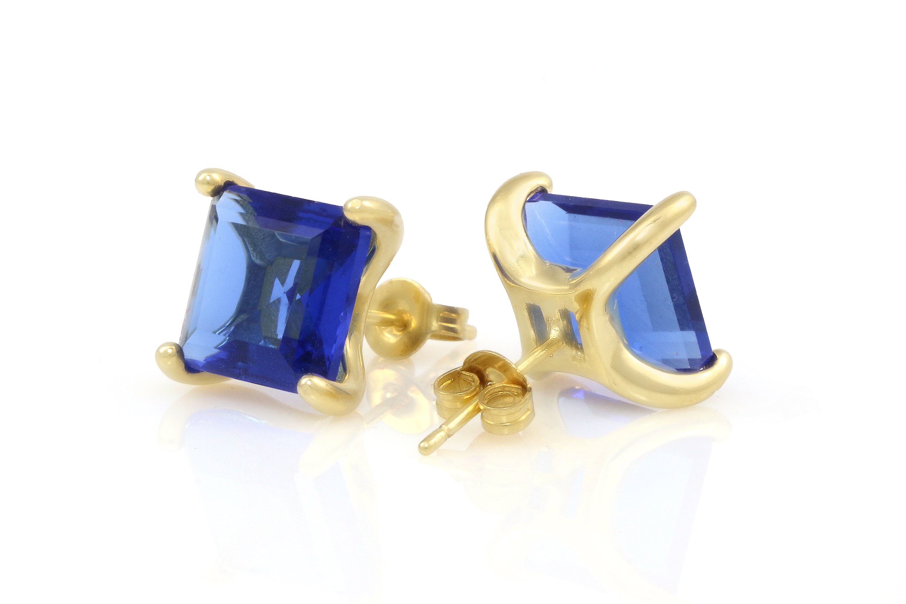 Striking Gold Filled Sapphire Earrings Earrings Anemone Unique