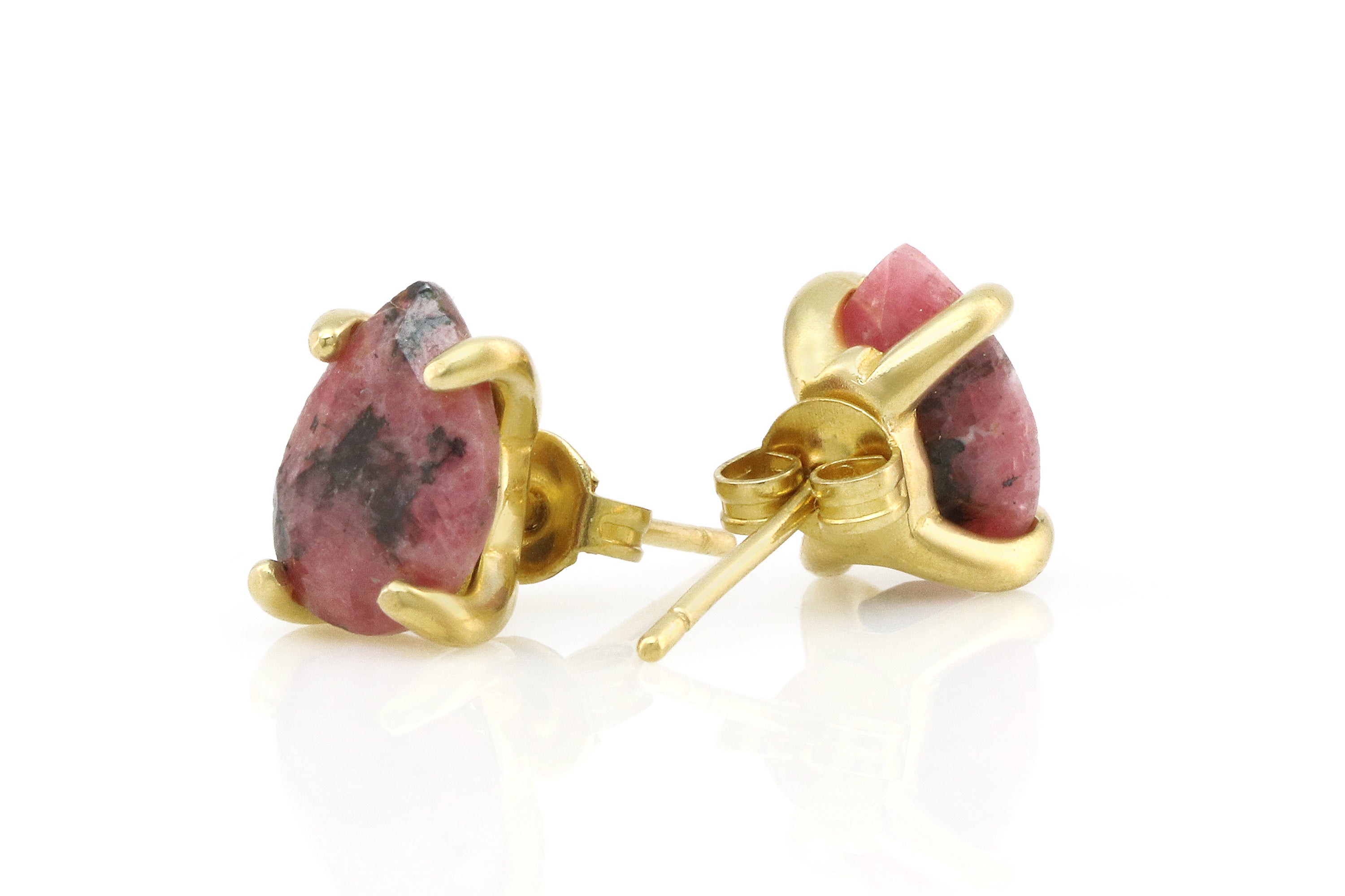 Sterling Silver Pear Rhodonite Earrings Earrings Anemone Unique