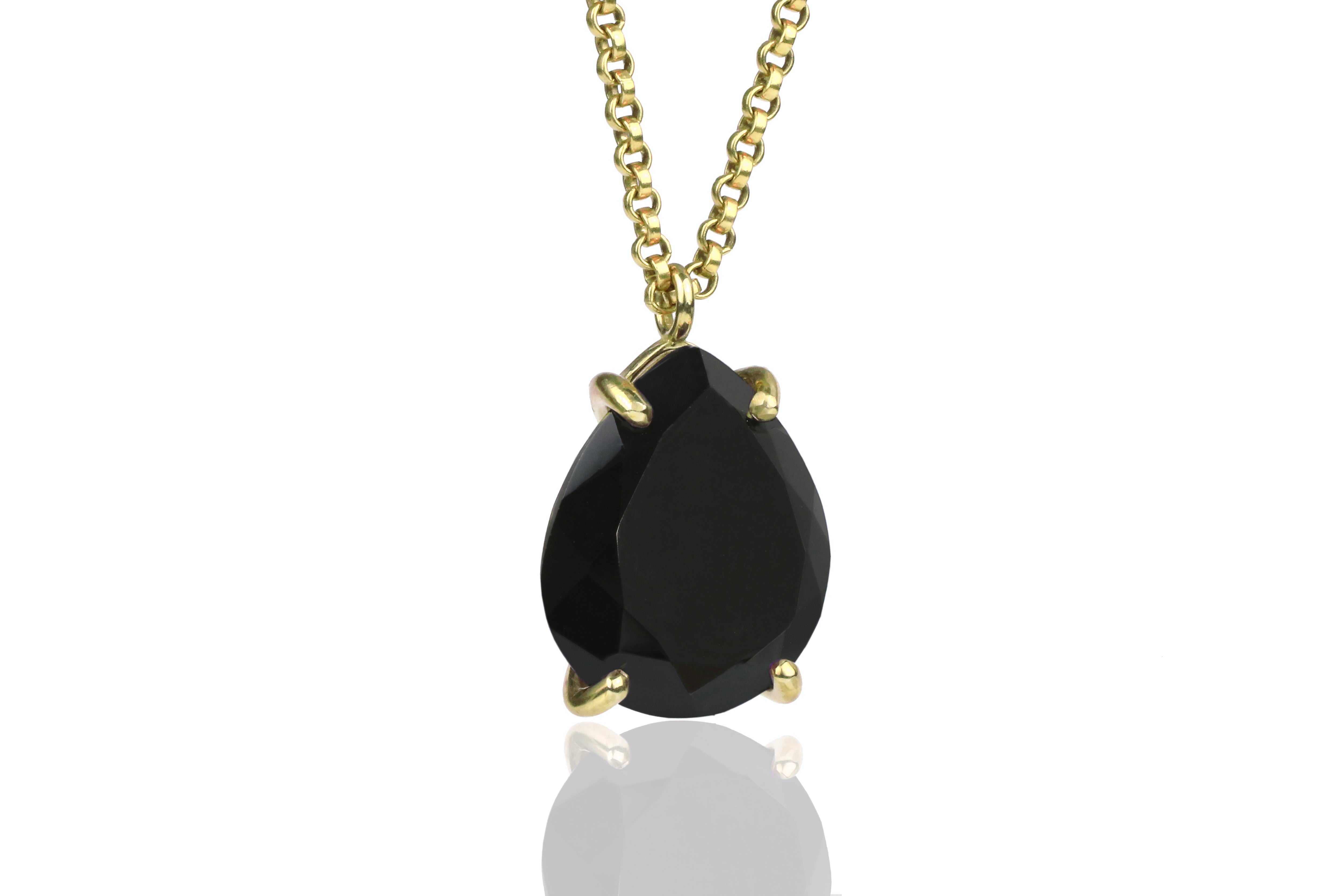 Black Onyx 14k Gold Necklace necklaces Anemone Jewelry