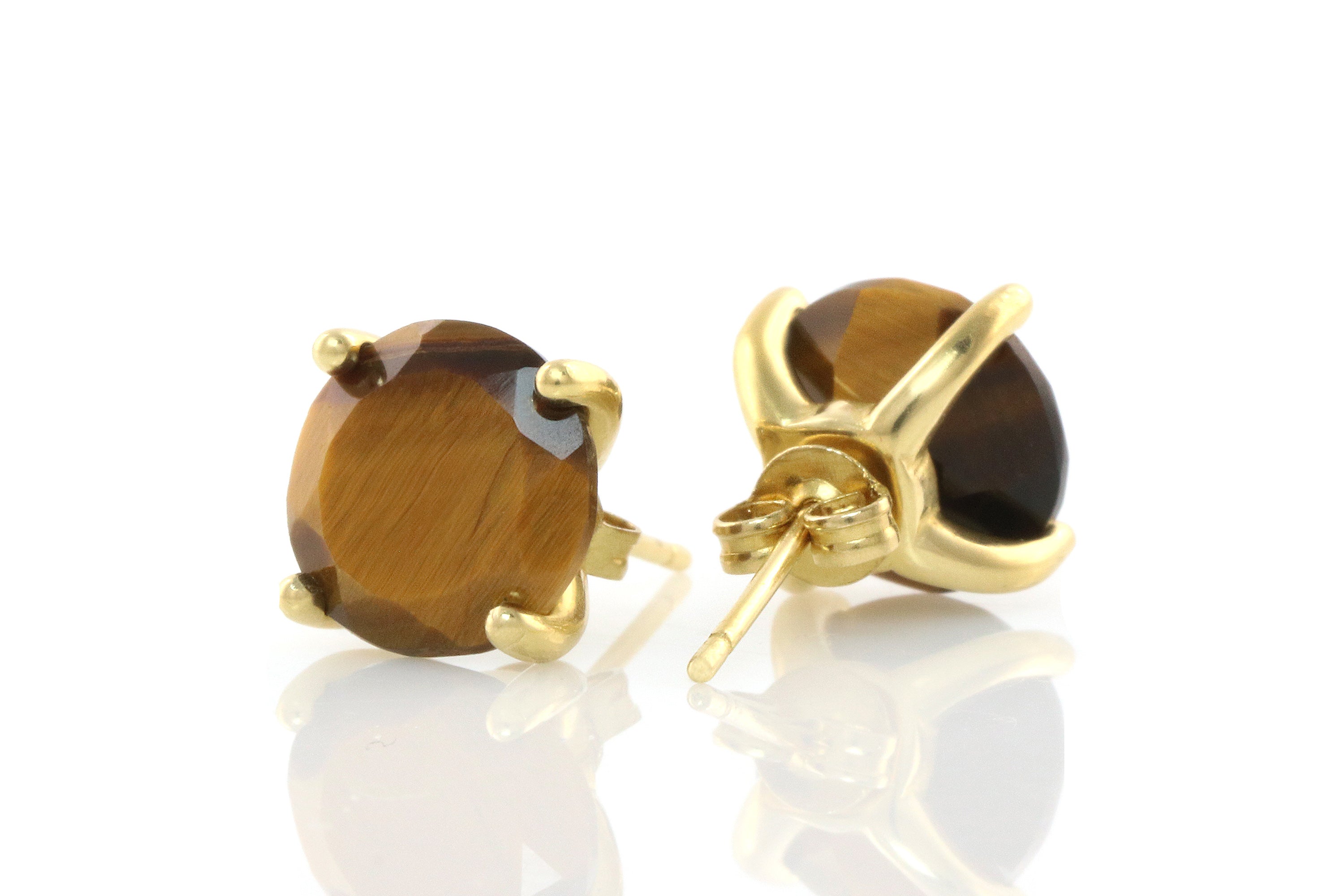 Flattering Tiger Eye Gold Filled Earrings Earrings Anemone Unique