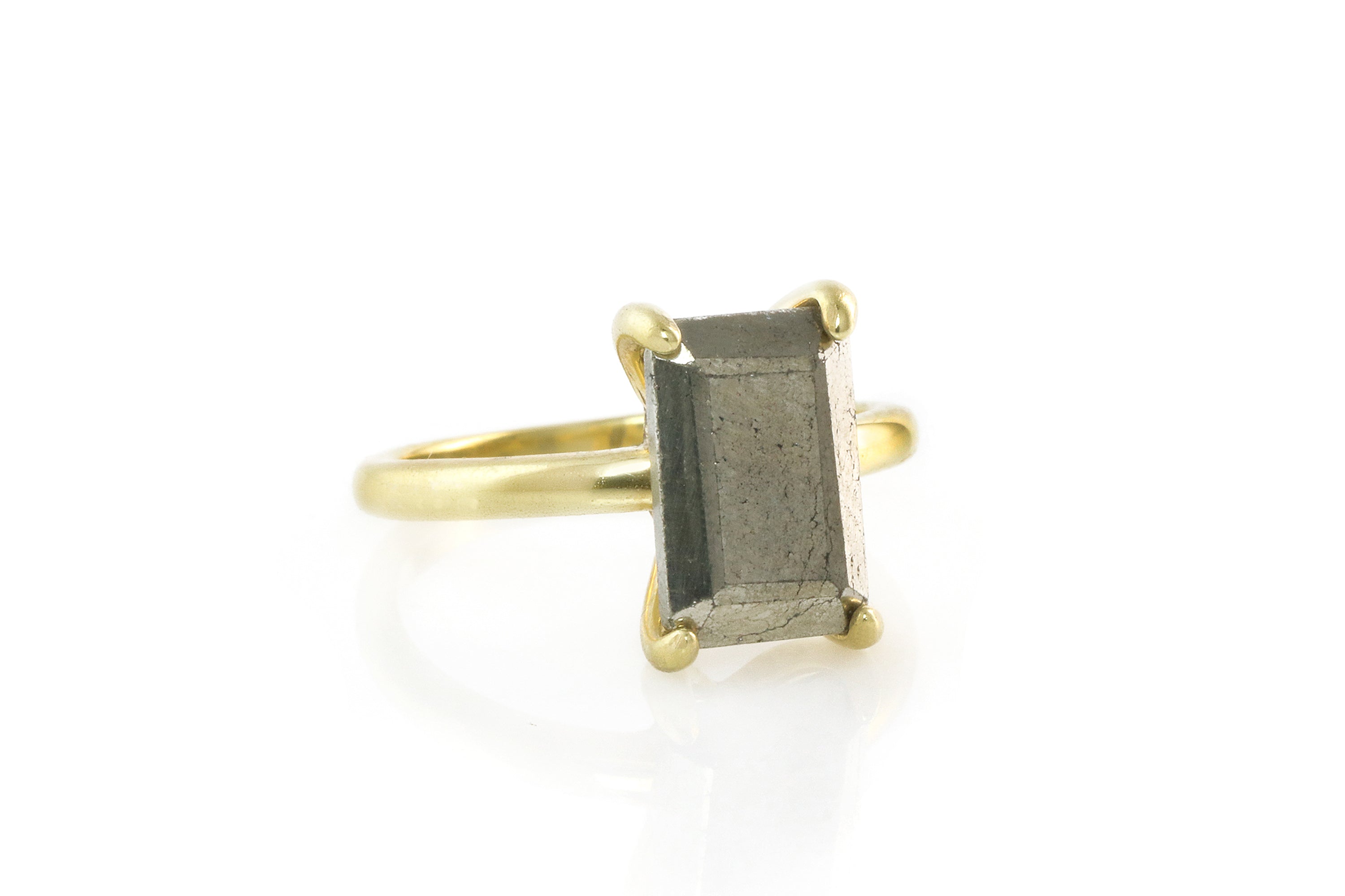 Artisan-made Sterling Silver Pyrite Ring Rings Anemone Unique