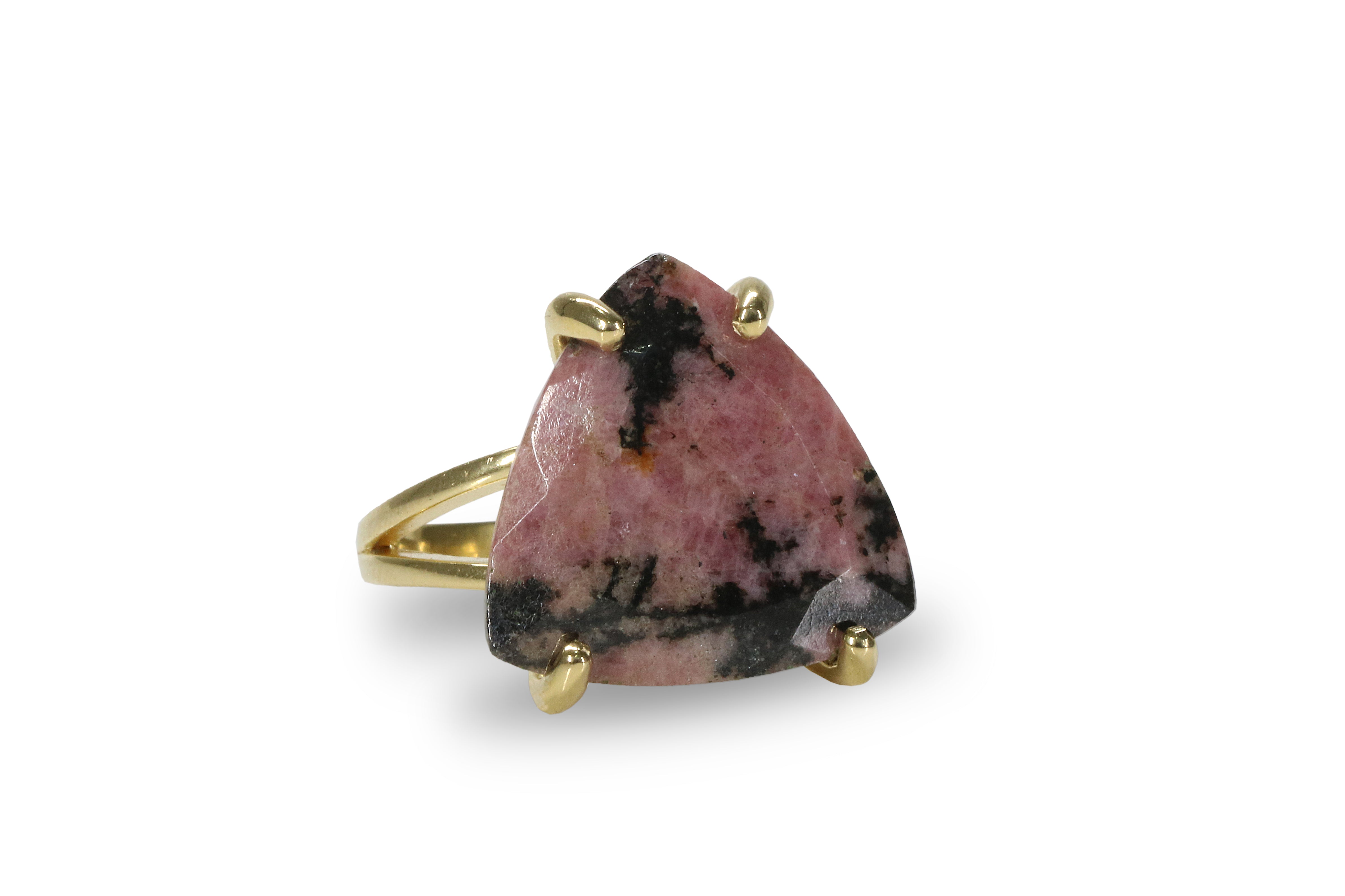 Rhodonite Ring with 925 Sterling Silver Ring Band Rings Anemone Jewelry