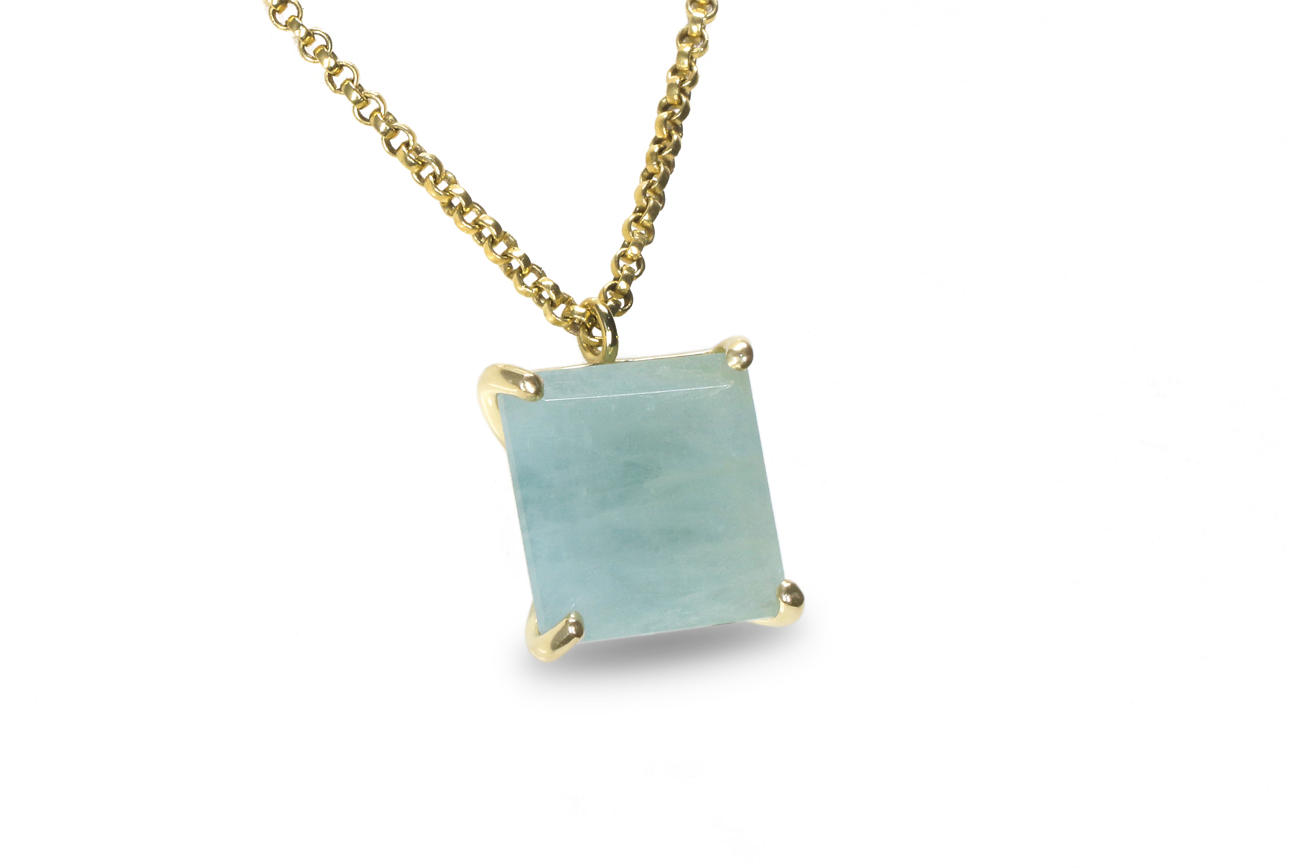 Aquamarine Necklace 14k Gold Filled Chain necklaces Anemone Jewelry