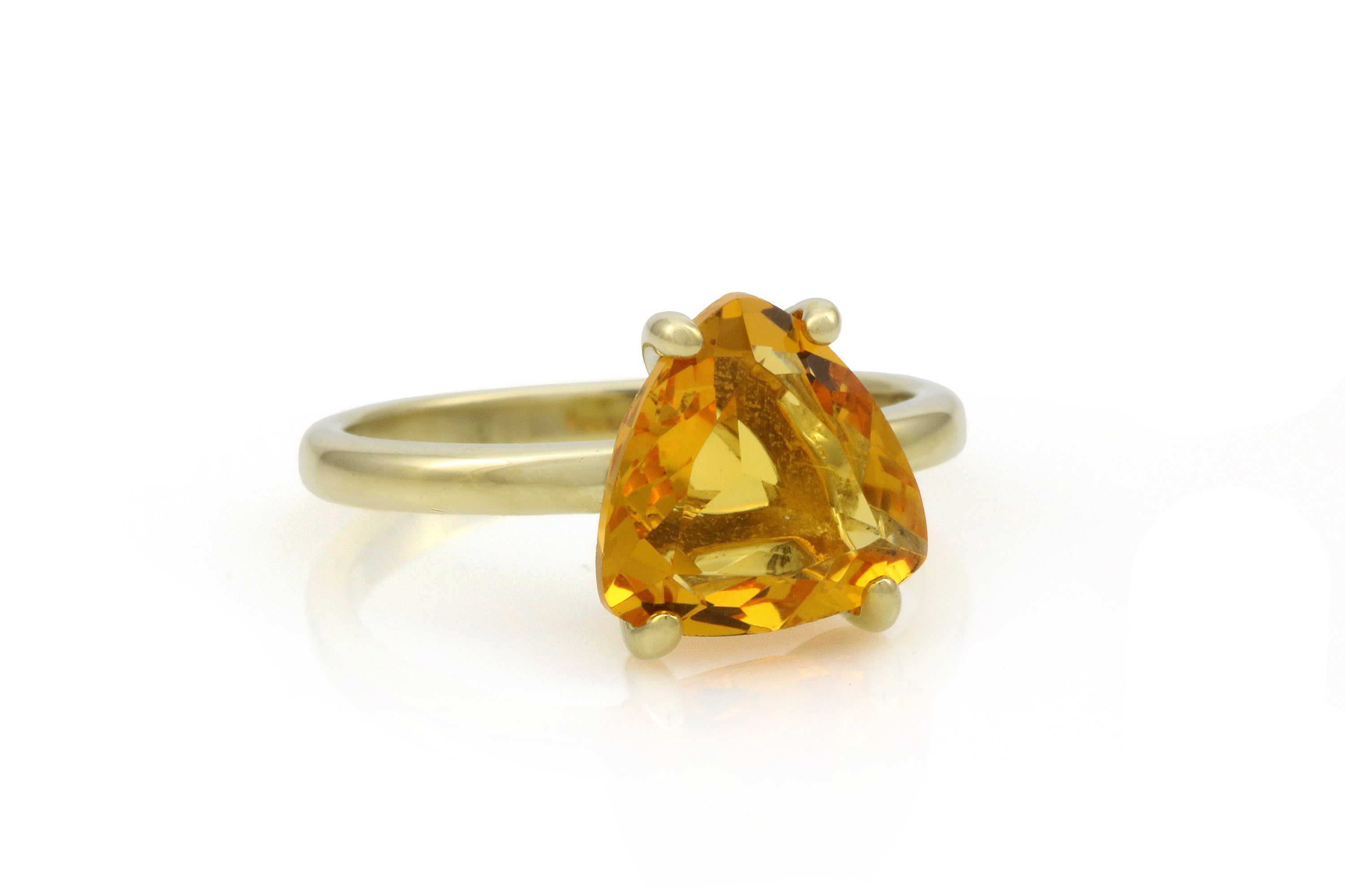 Stylish Rose Gold Trilliant Citrine Ring Rings Anemone Unique