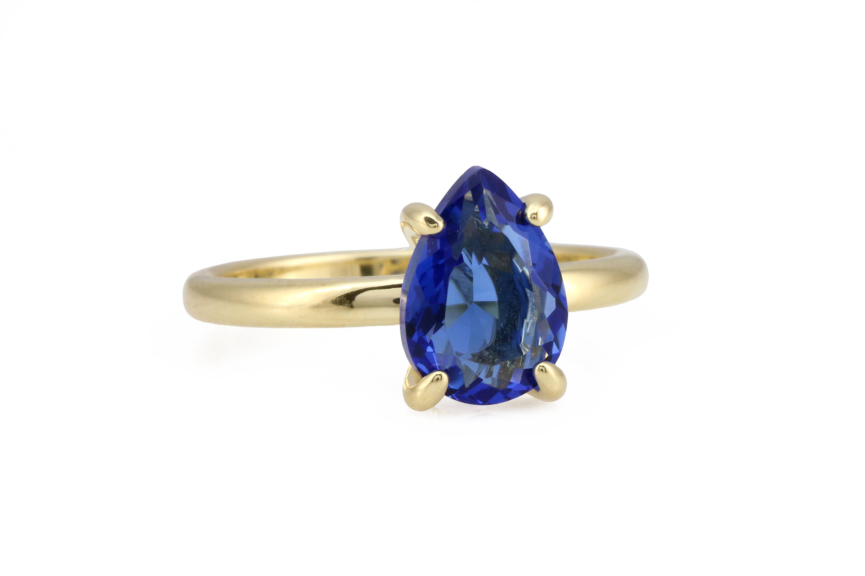 Charming Sapphire Ring in Thin Gold Band Rings Anemone Unique