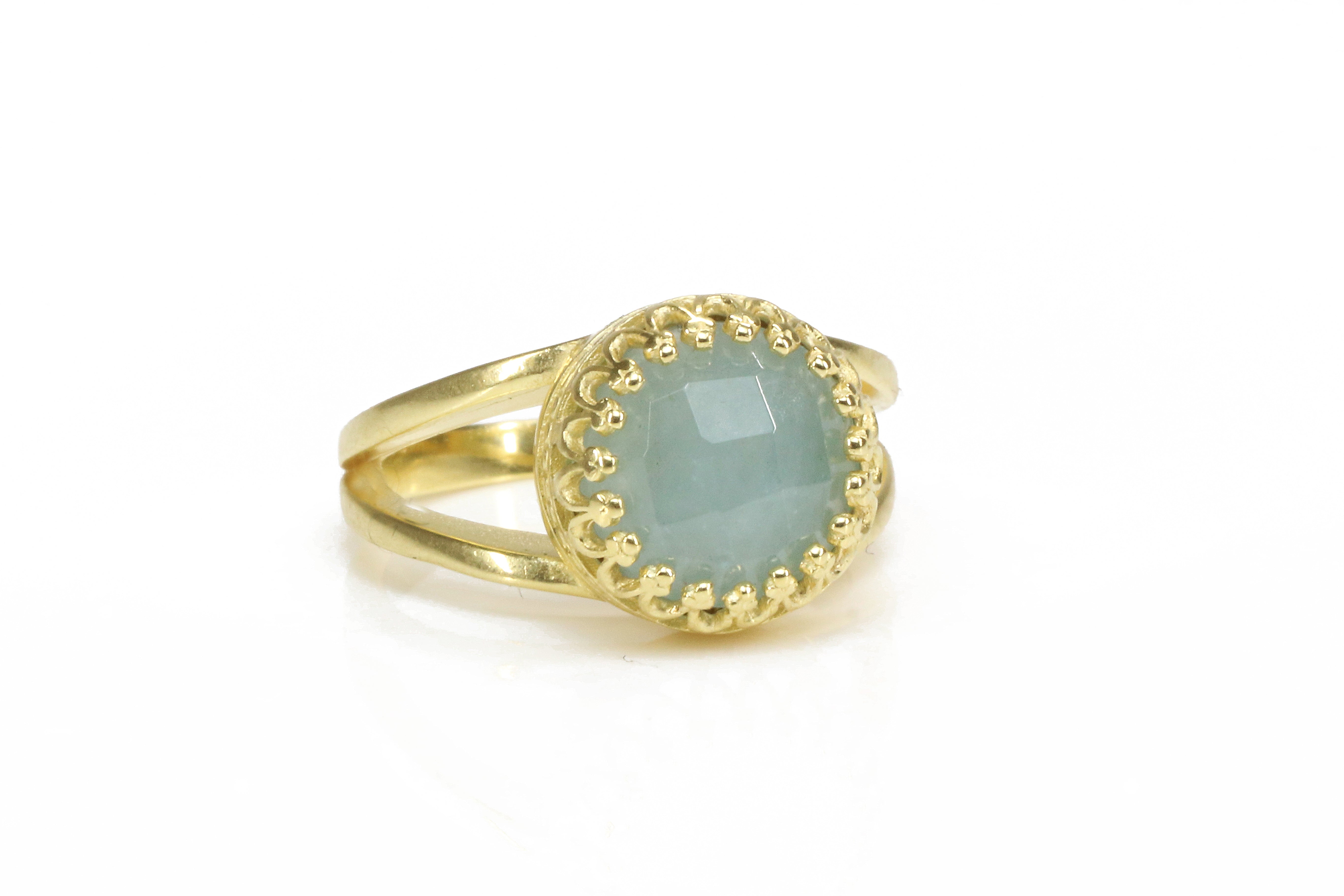 Gorgeous Aquamarine Ring in 14K Gold-filled Band Rings Anemone Jewelry