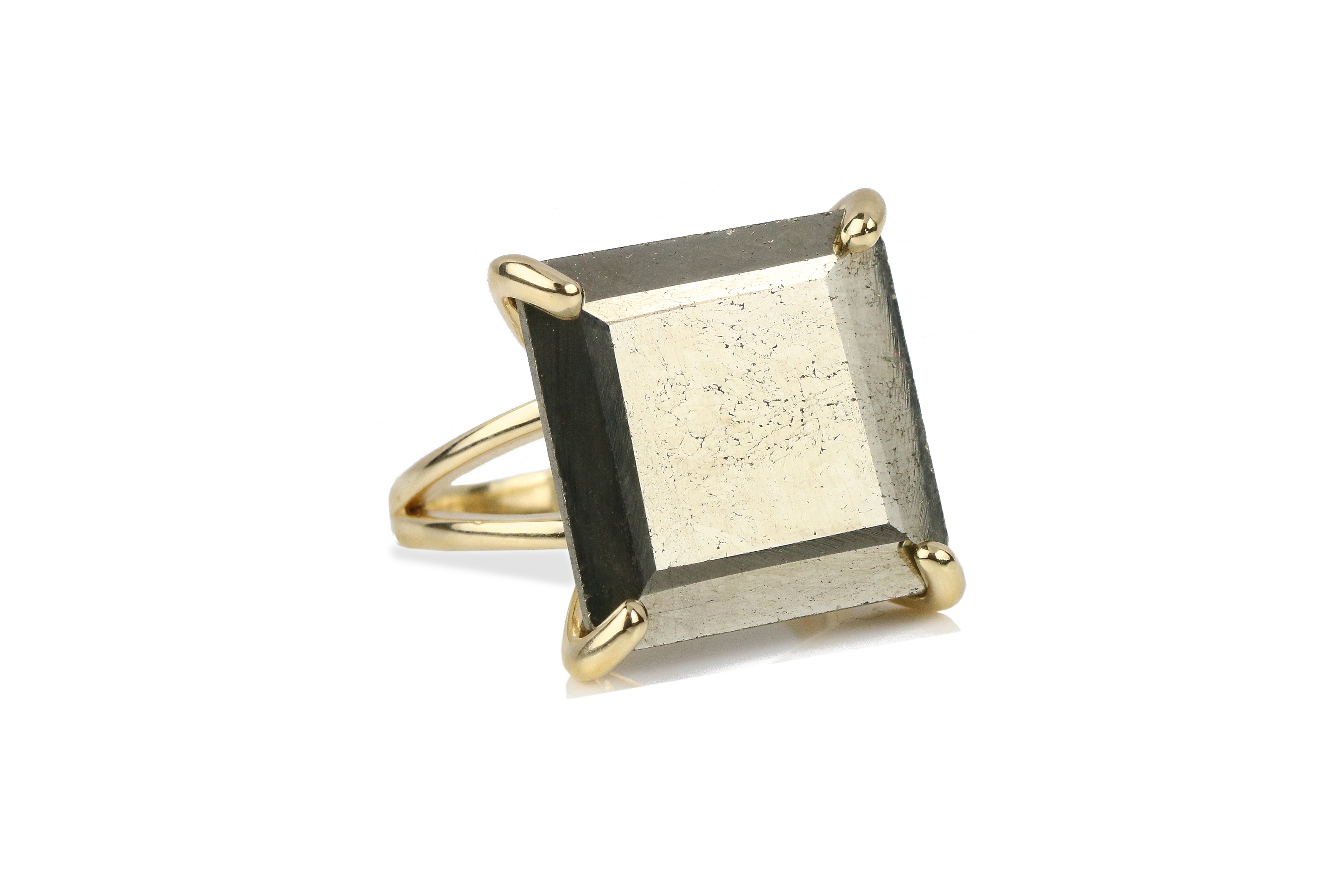 Statement Jewelry Natural Pyrite Sterling Silver Ring Rings Anemone Jewelry