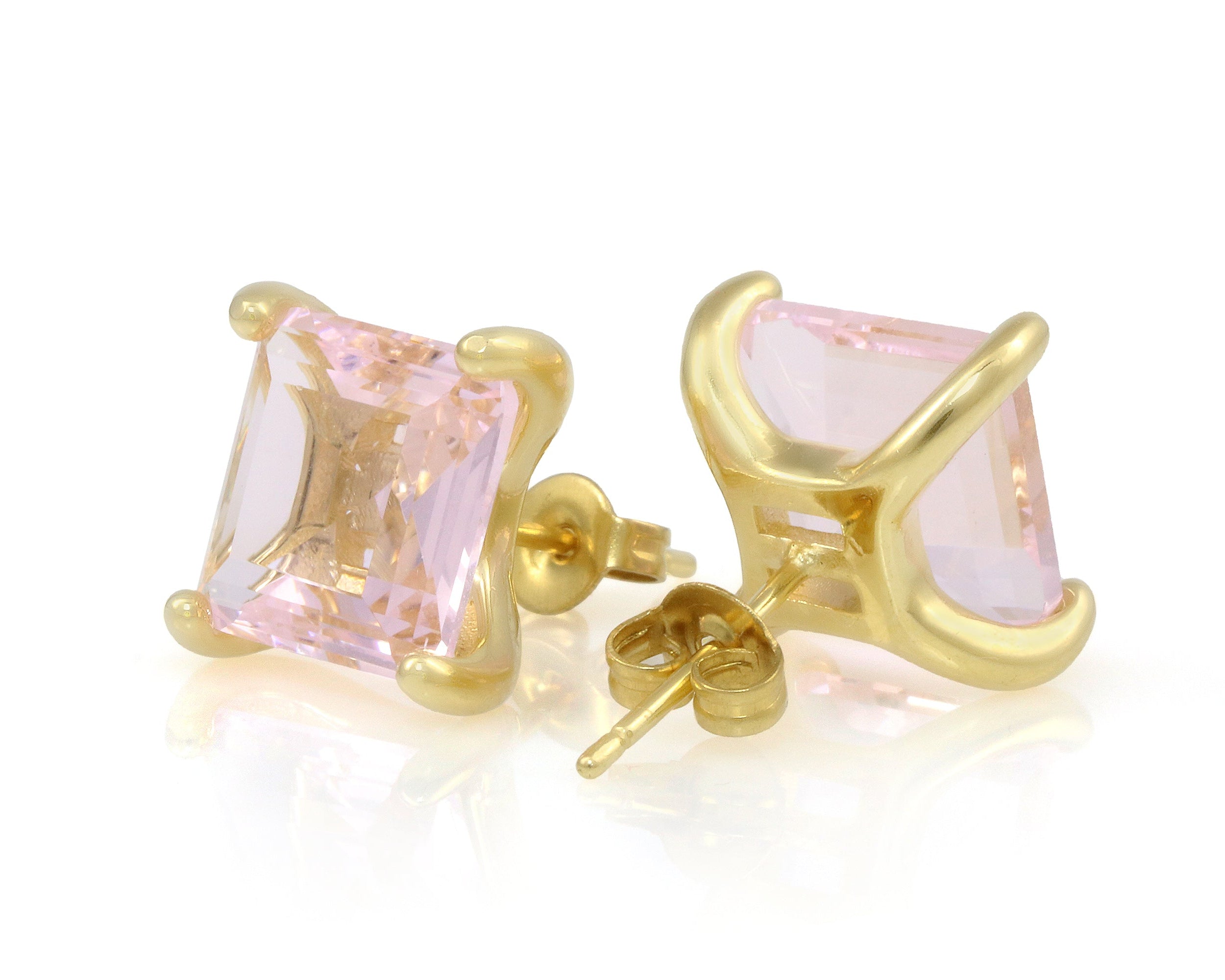 Chic Post Silver Earrings with Rose Quartz Earrings Anemone Unique