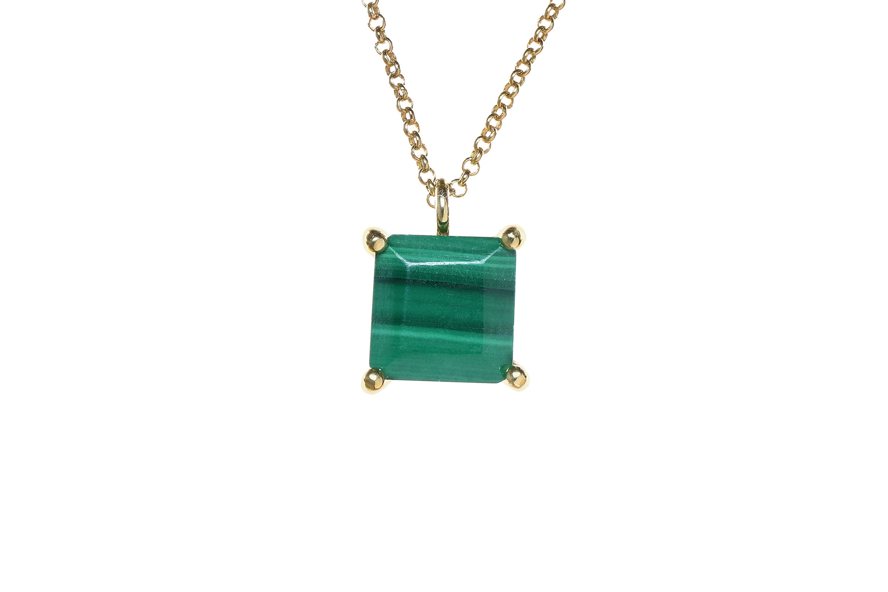 High Vibrance Malachite Gold Necklace necklaces Anemone Unique