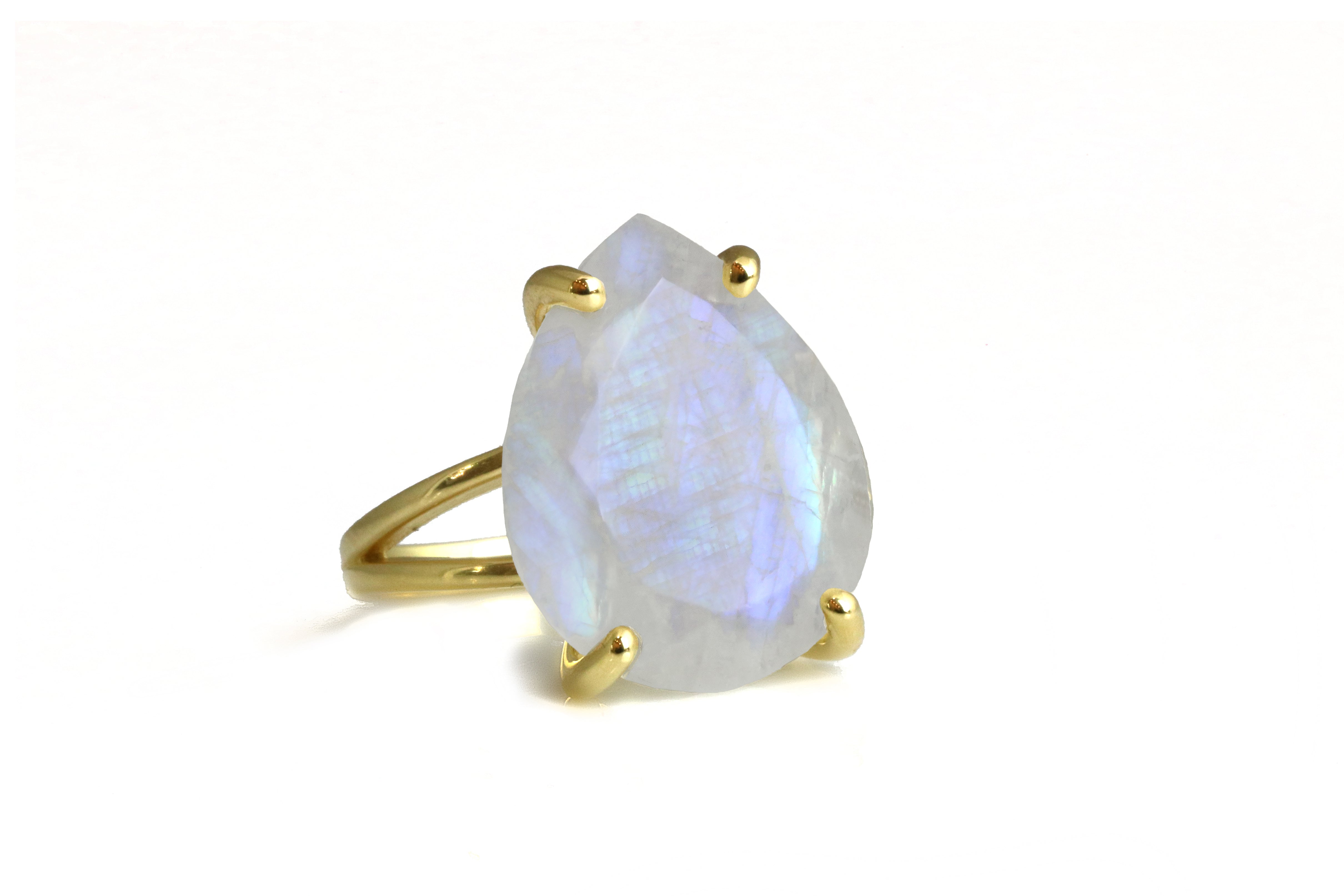 Teardrop 14CT Moonstone Ring Rings Anemone Jewelry