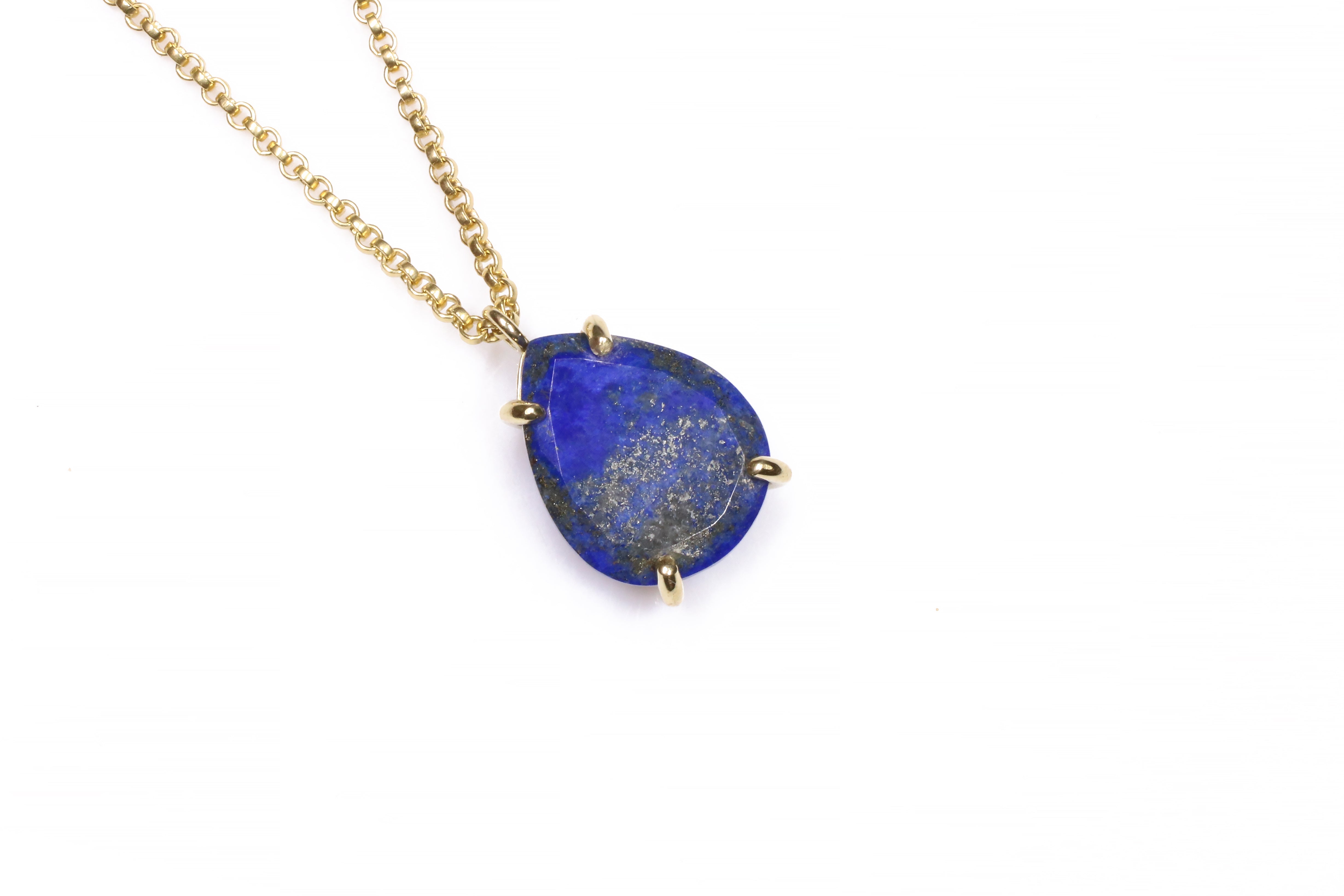 Pear-cut Natural Lapis Lazuli Necklace necklaces Anemone Jewelry