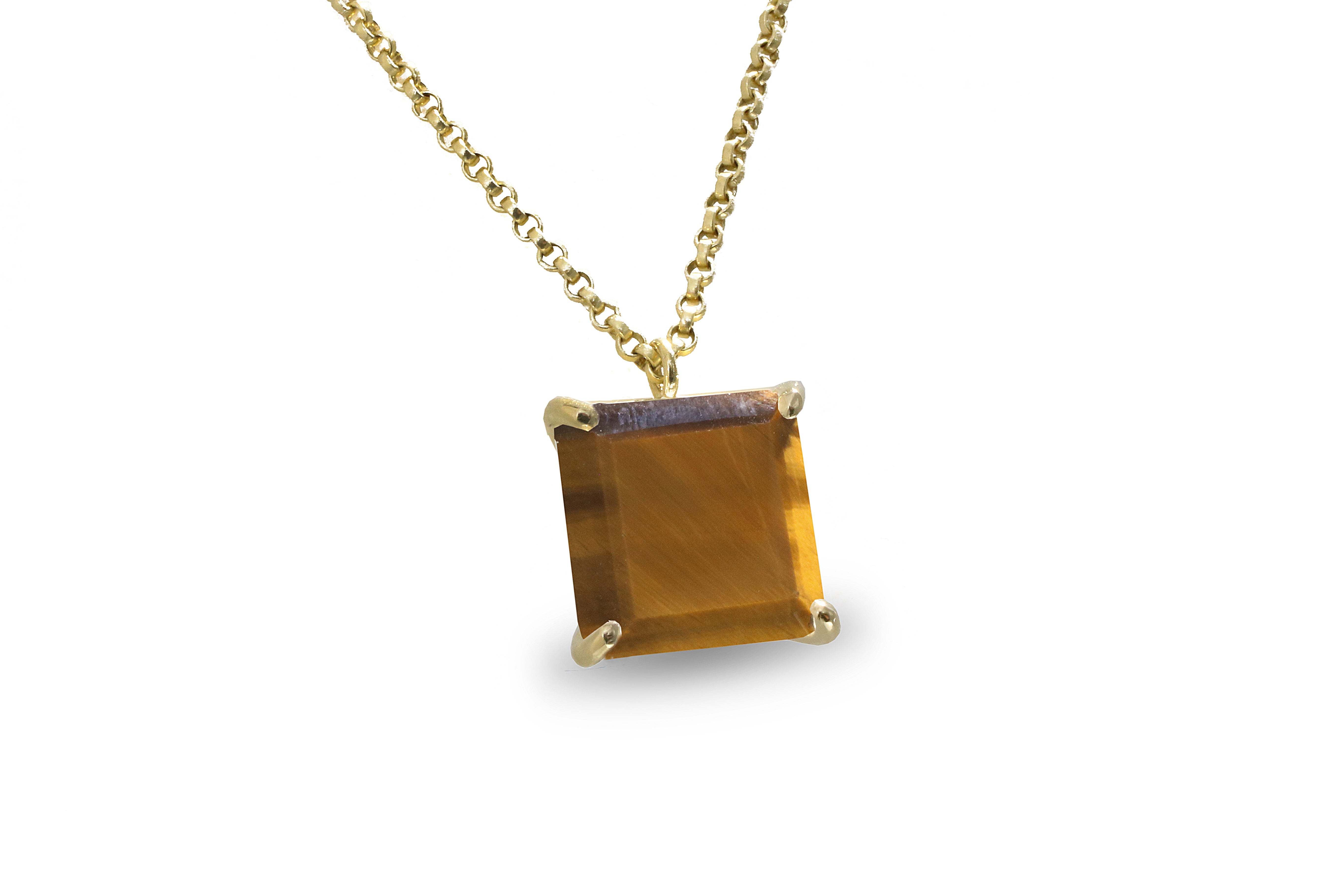 Natural Tiger Eye Necklace in 14k Gold Filled necklaces Anemone Jewelry