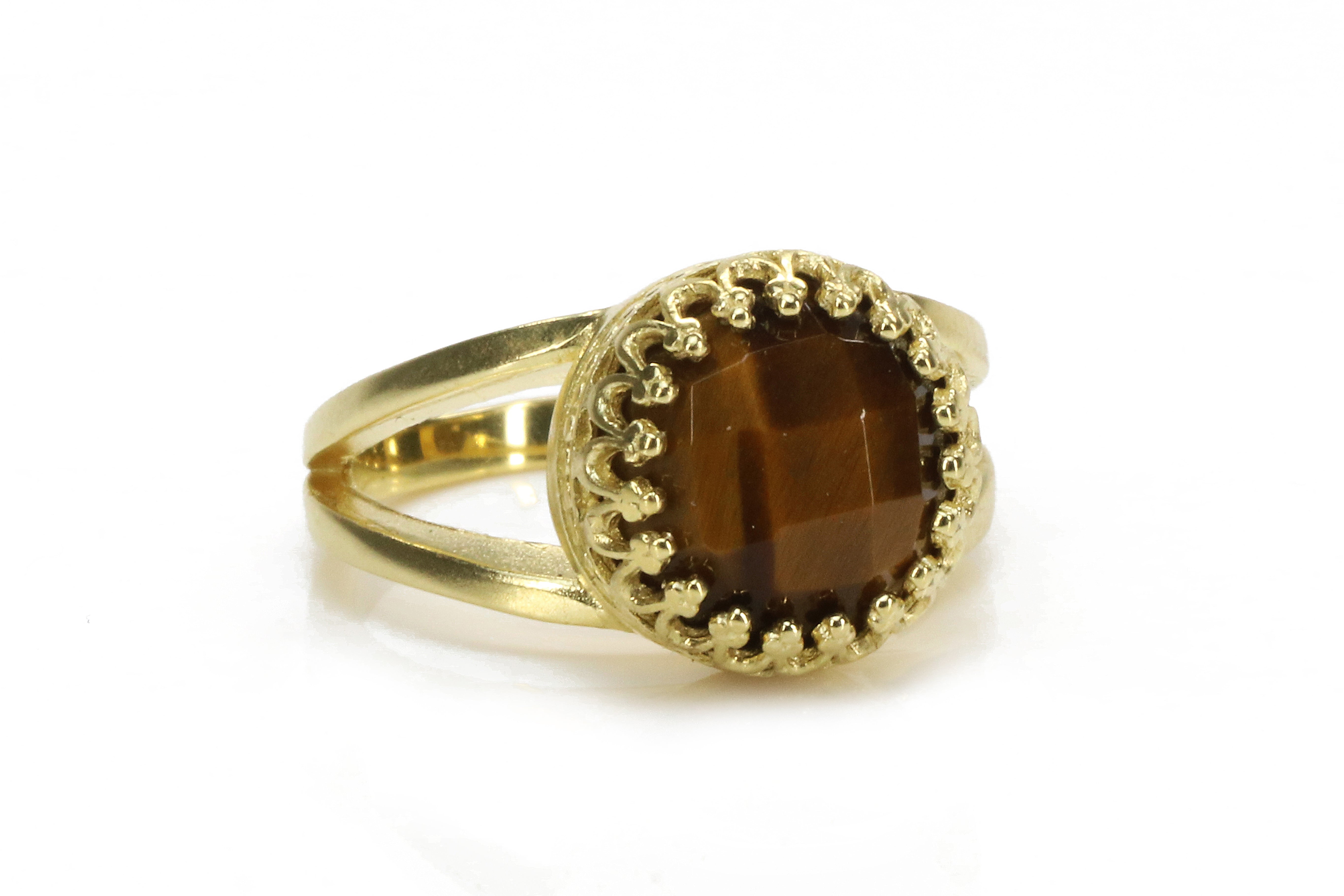 Stackable Dainty Tiger Eye 14k Gold Filled Ring Rings Anemone Jewelry