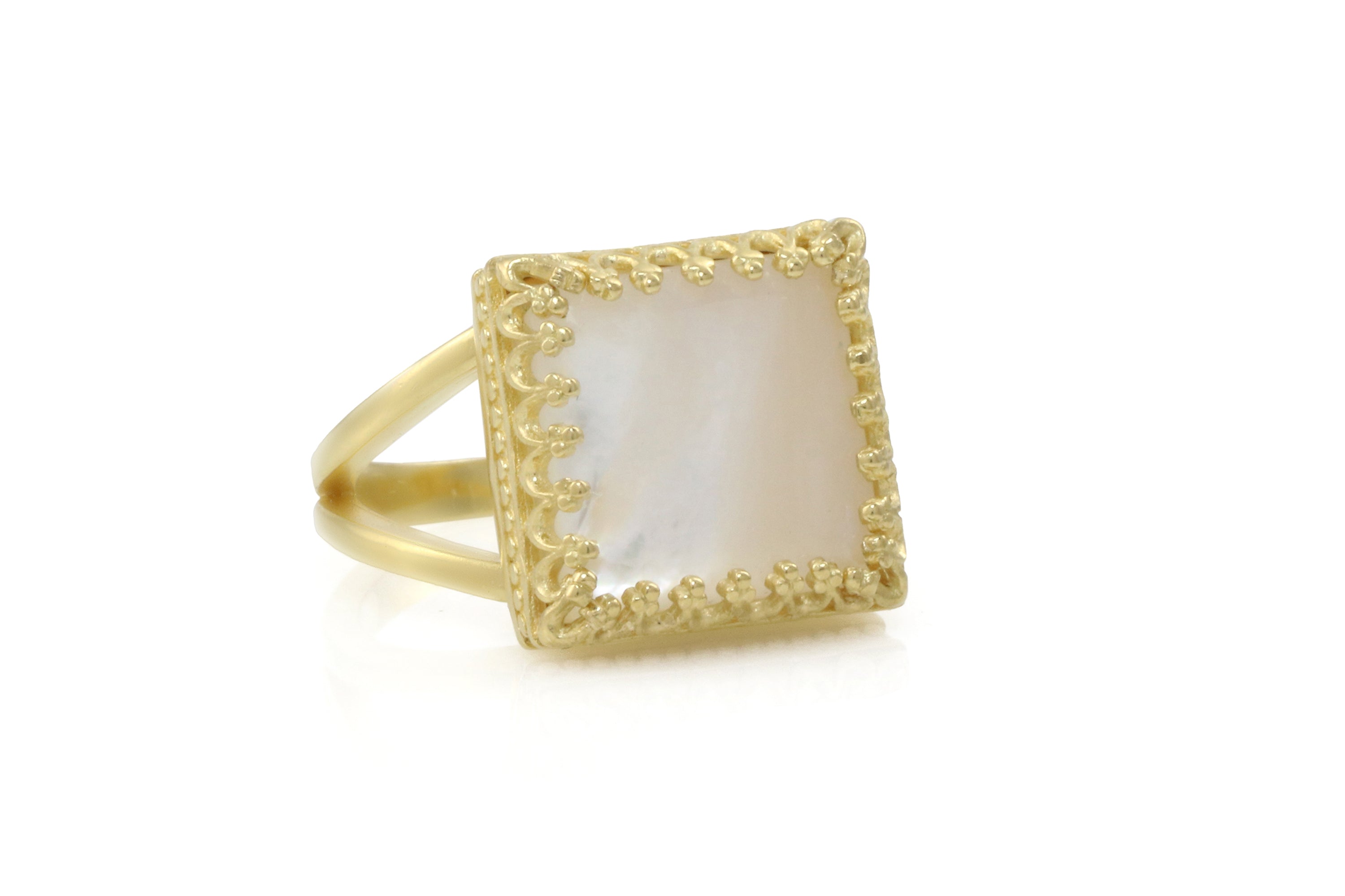 Intricate Pearl Ring in Rose Gold Rings Anemone Jewelry