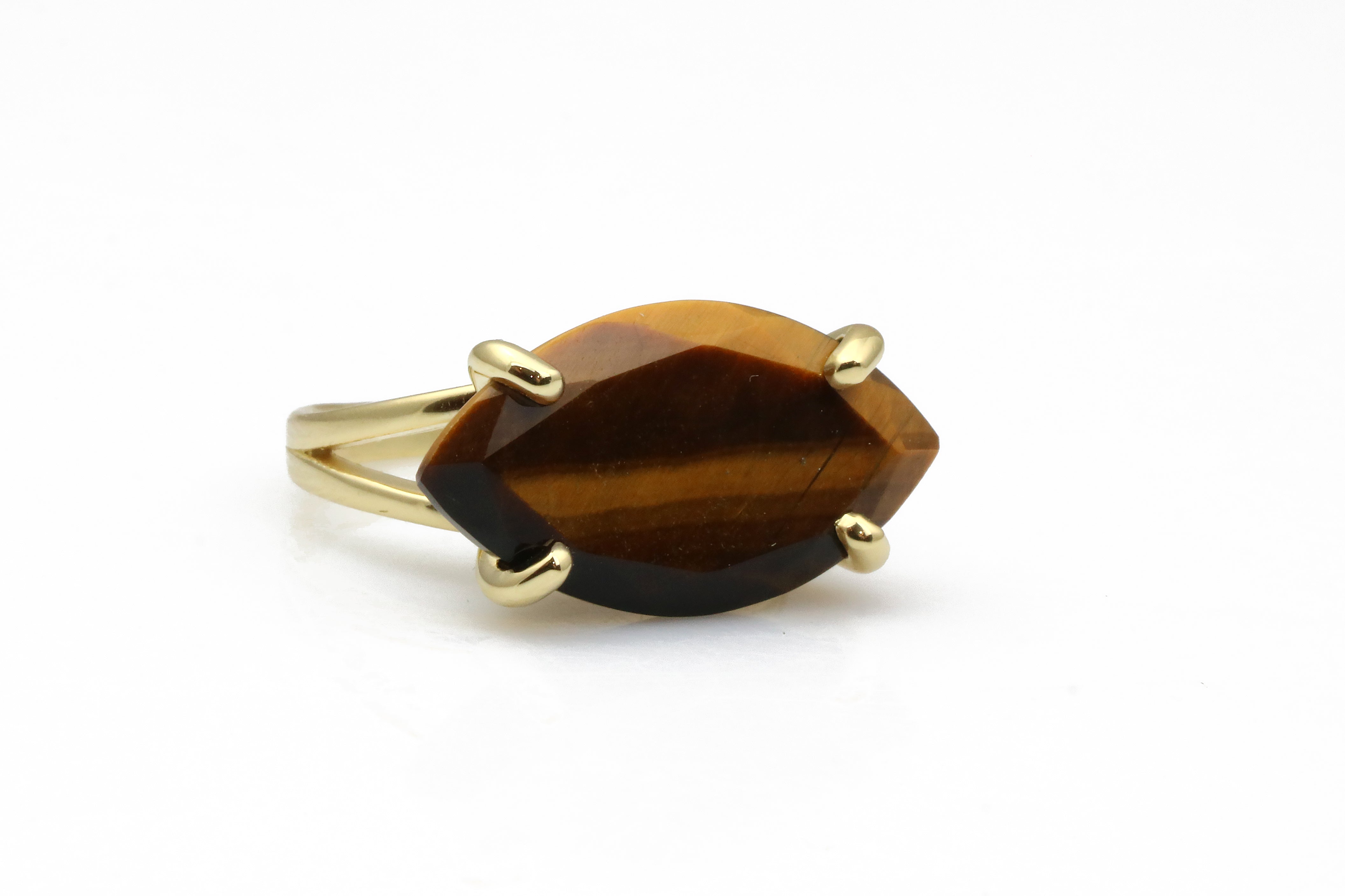 14k Gold Filled Custom Tiger Eye Gem Rings Rings Anemone Jewelry