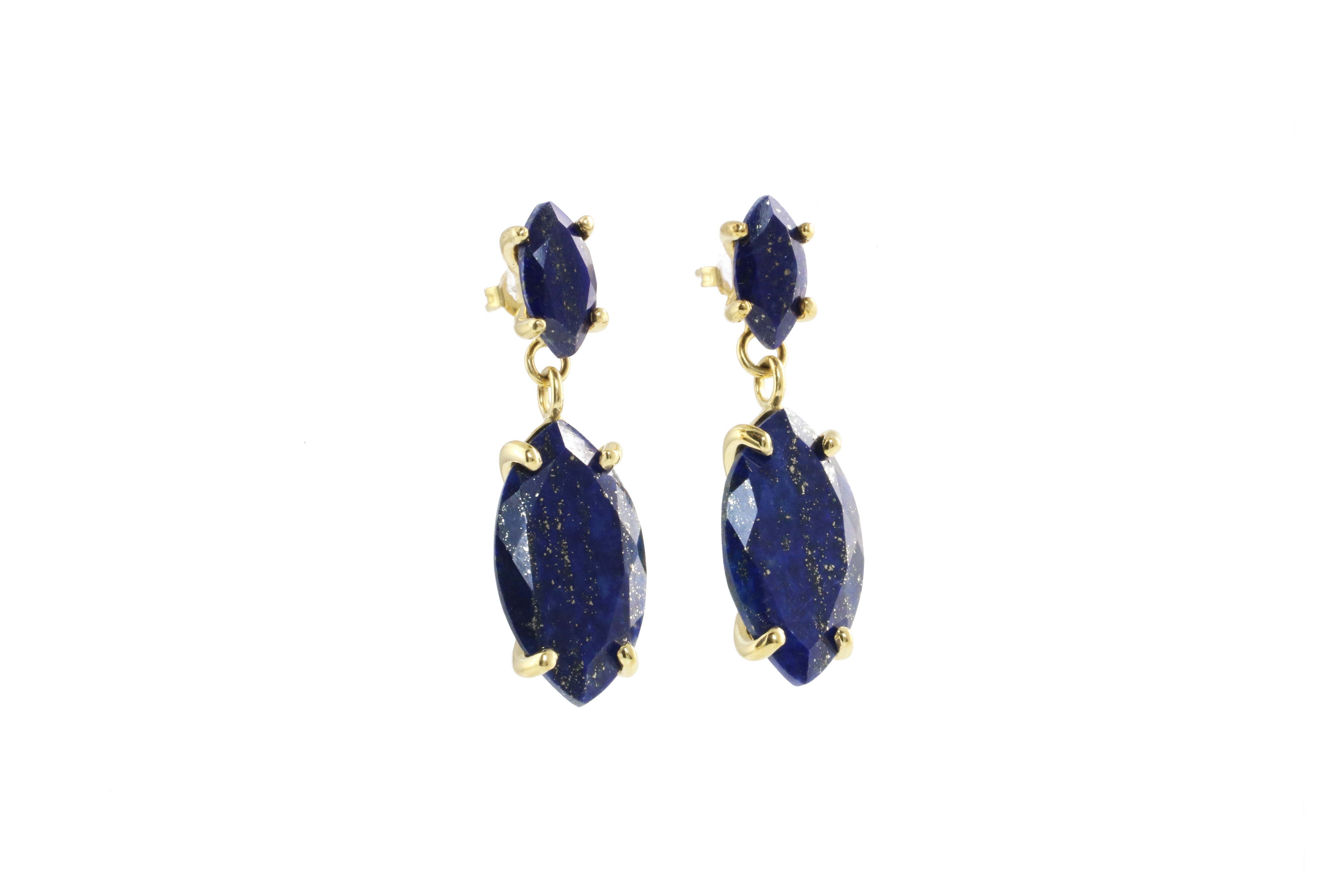 Glamorous Lapis Lazuli Gold Earrings Earrings Anemone Jewelry
