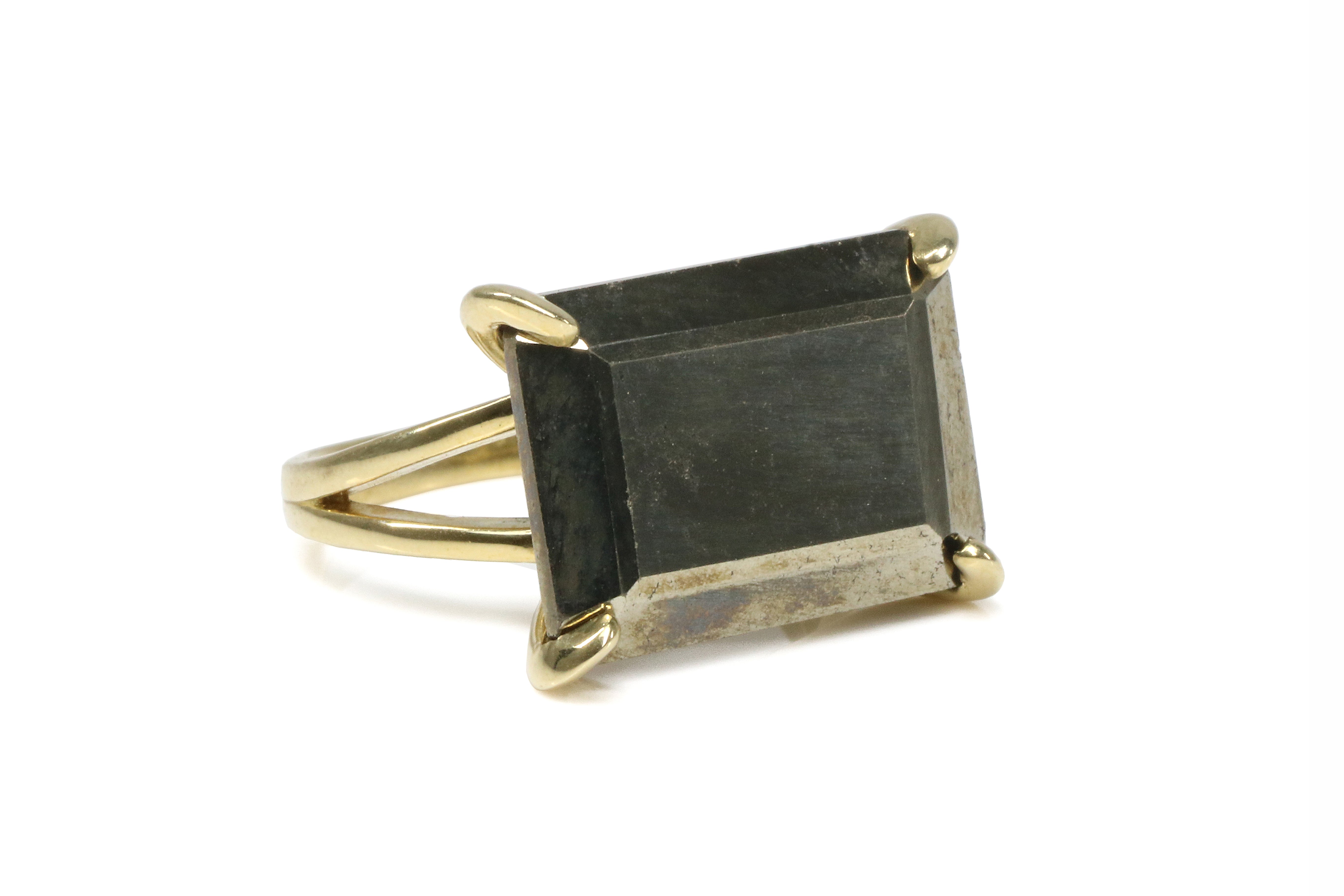 Stunning Pyrite Stone Ring in Sterling Silver Rings Anemone Jewelry