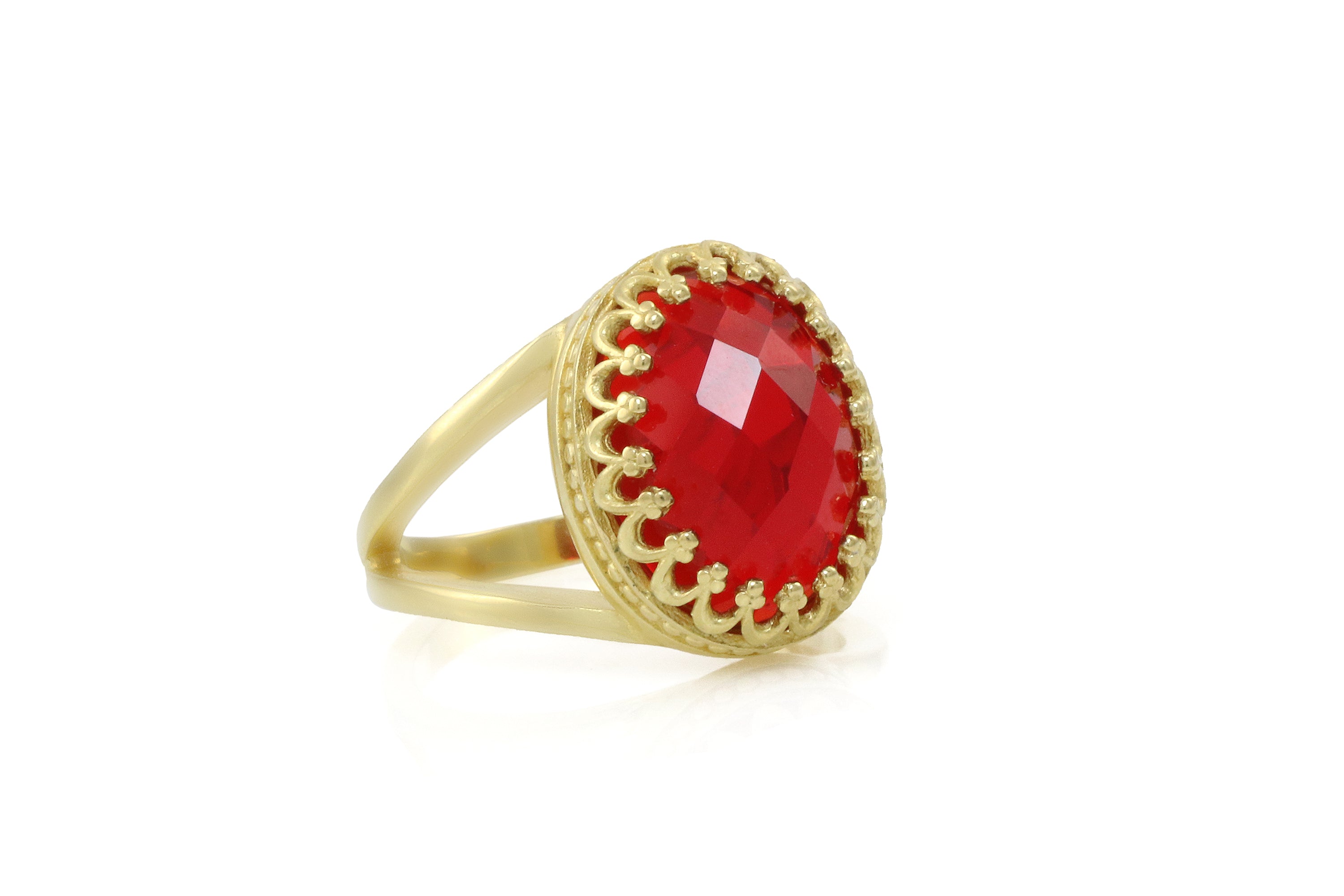 Oval Ruby Gold Filled Band Ring Rings Anemone Jewelry