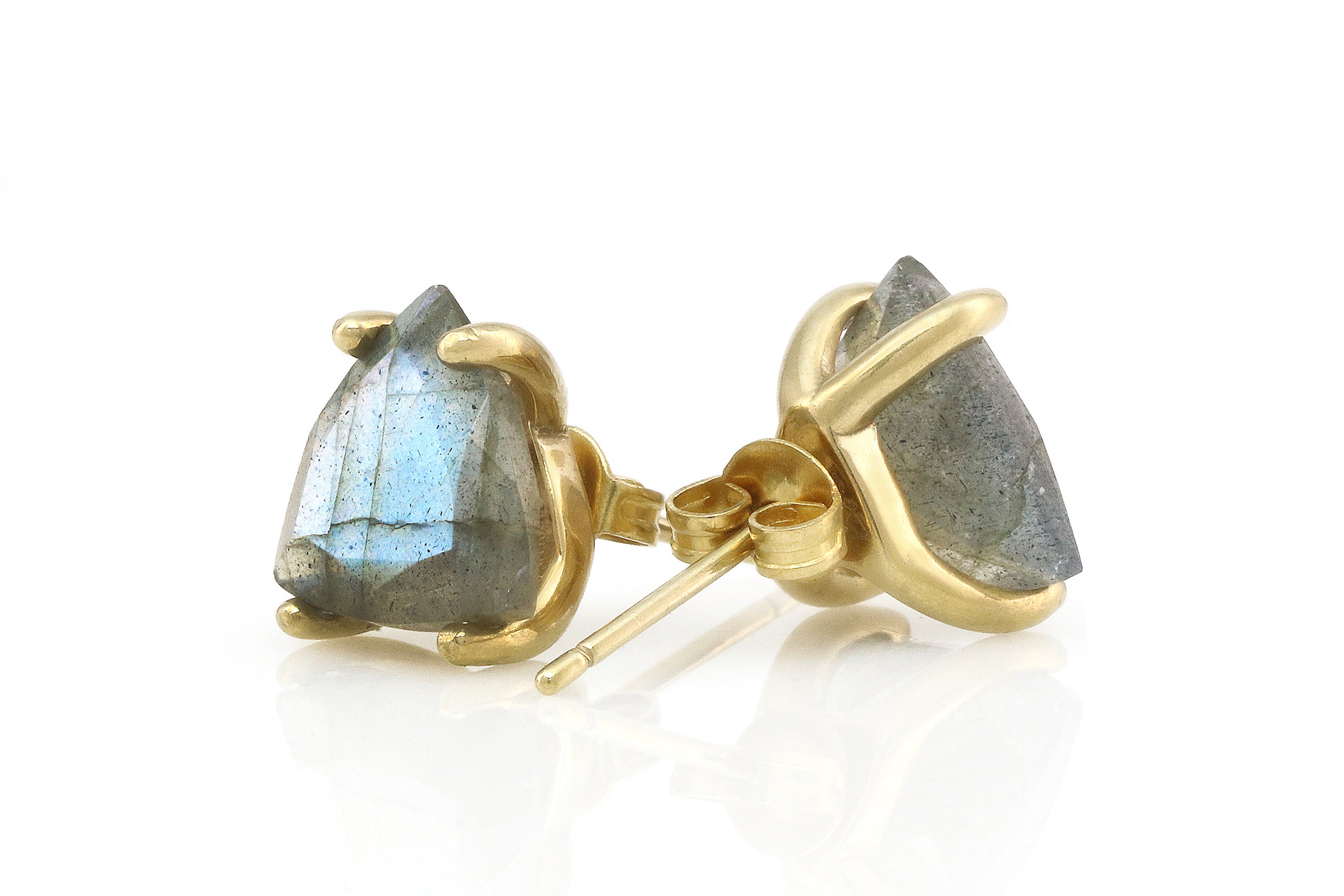 Trillion Labradorite Jewelry Gold Earrings Earrings Anemone Unique