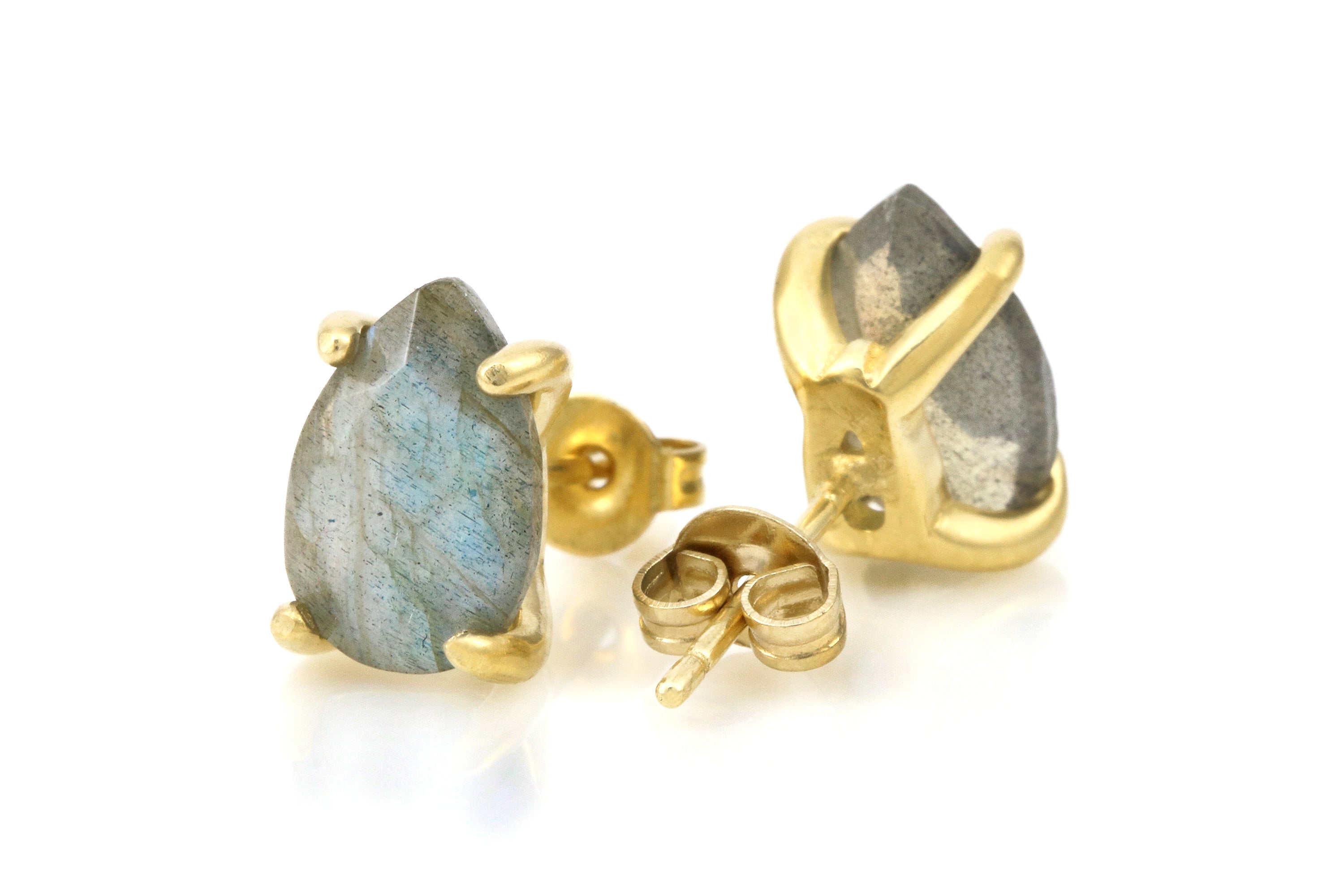Dainty Pear Labradorite Gold Earrings Earrings Anemone Unique