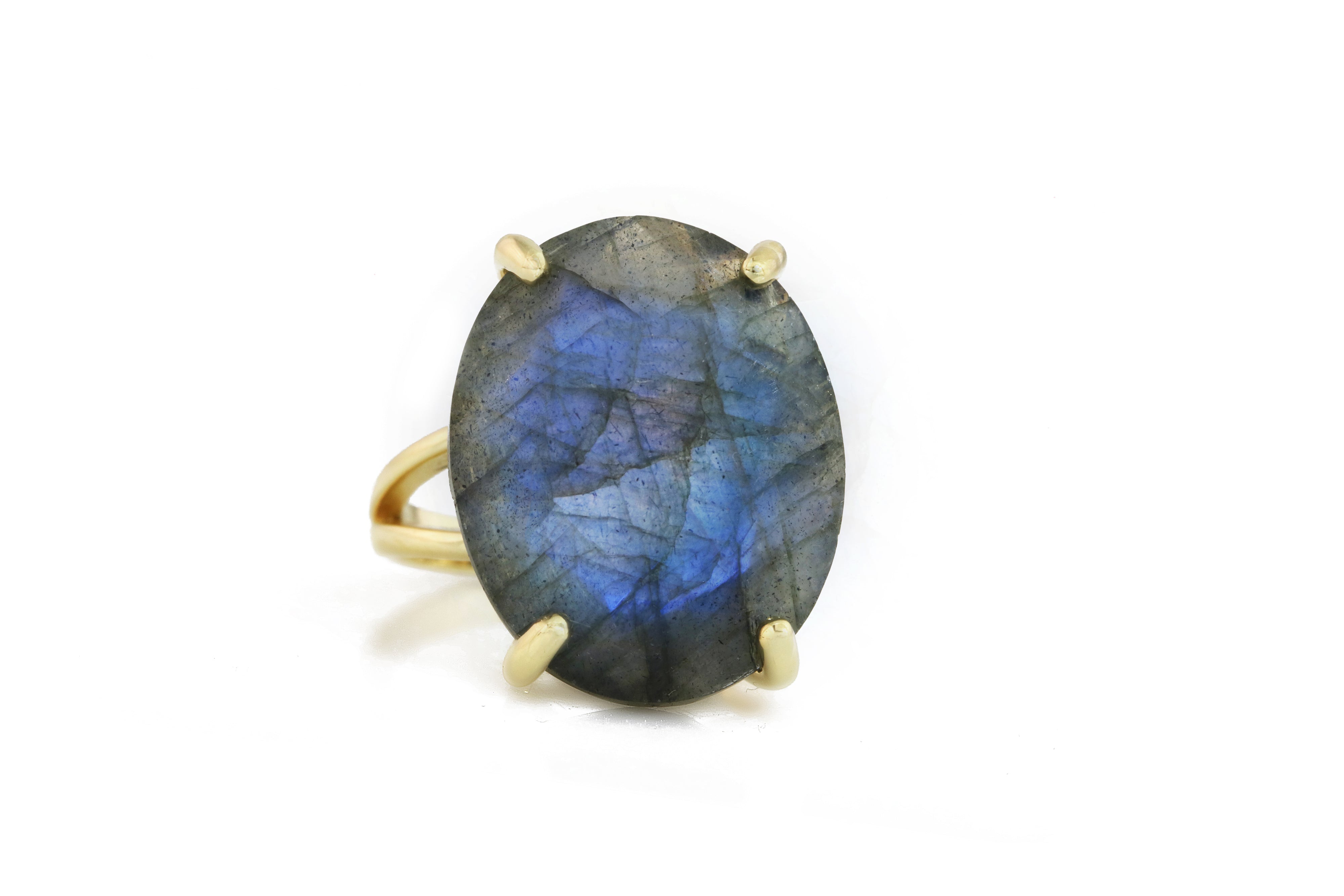 Labradorite in 14k Rose Gold Ring Rings Anemone Jewelry