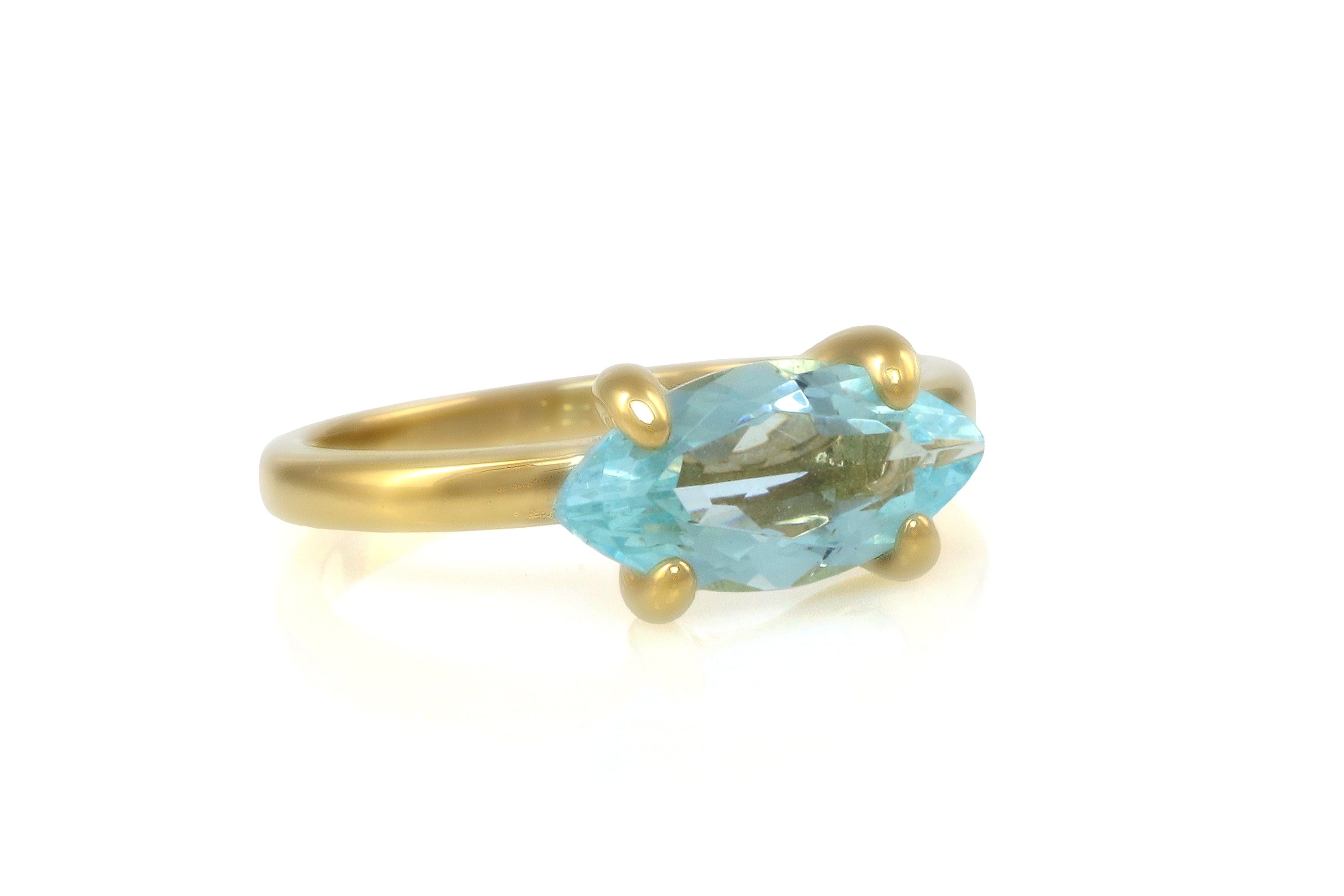 Lustrous Blue Topaz Gold Ring Rings Anemone Unique