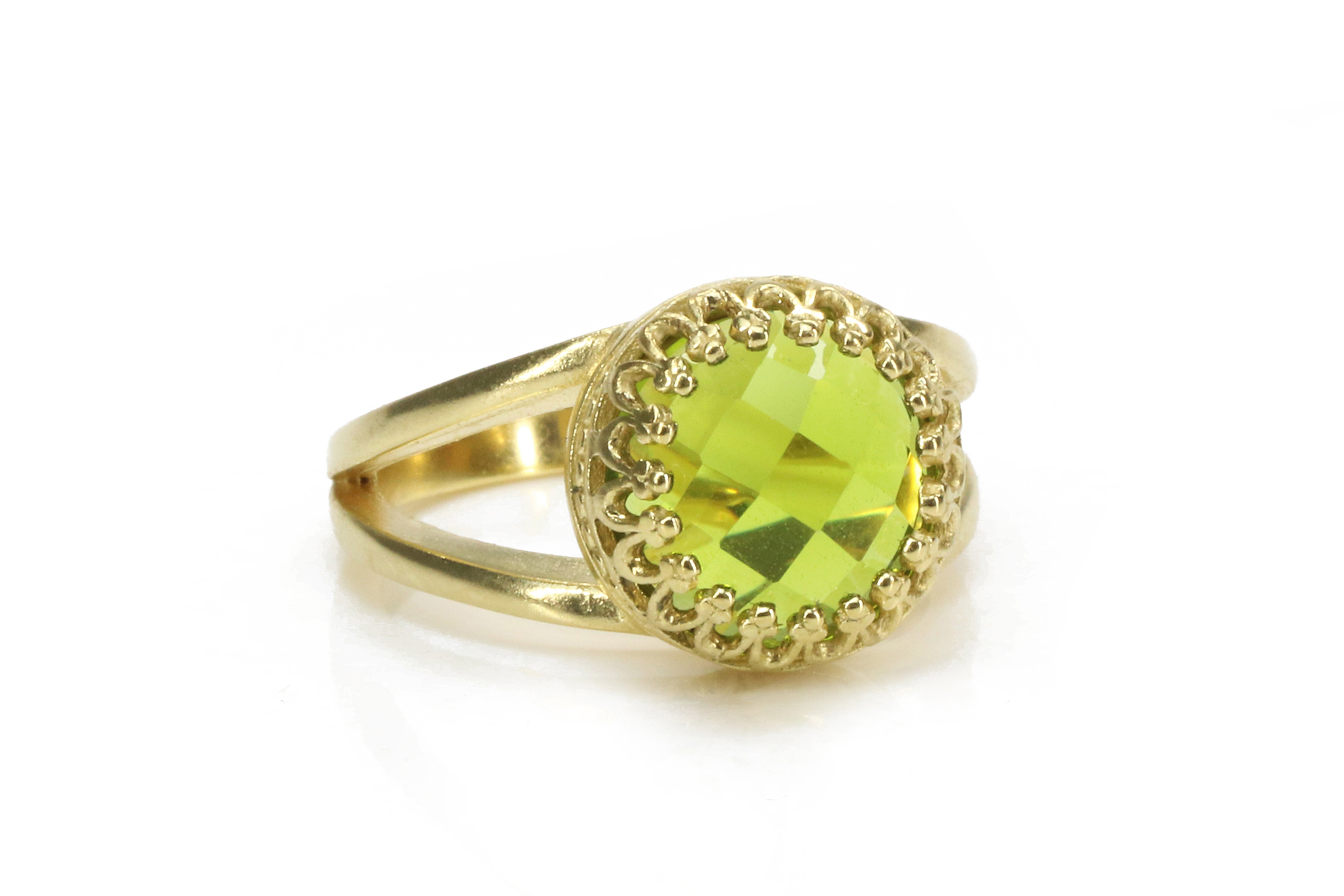 Radiant Peridot Ring in Sterling Silver Rings Anemone Jewelry