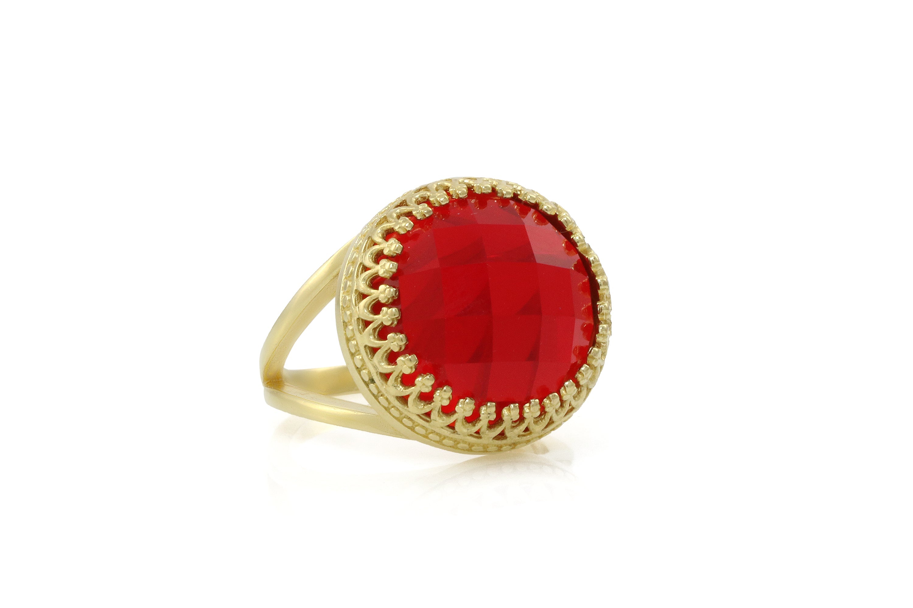 Round Ruby Birthstone Gold Filled Ring Rings Anemone Jewelry