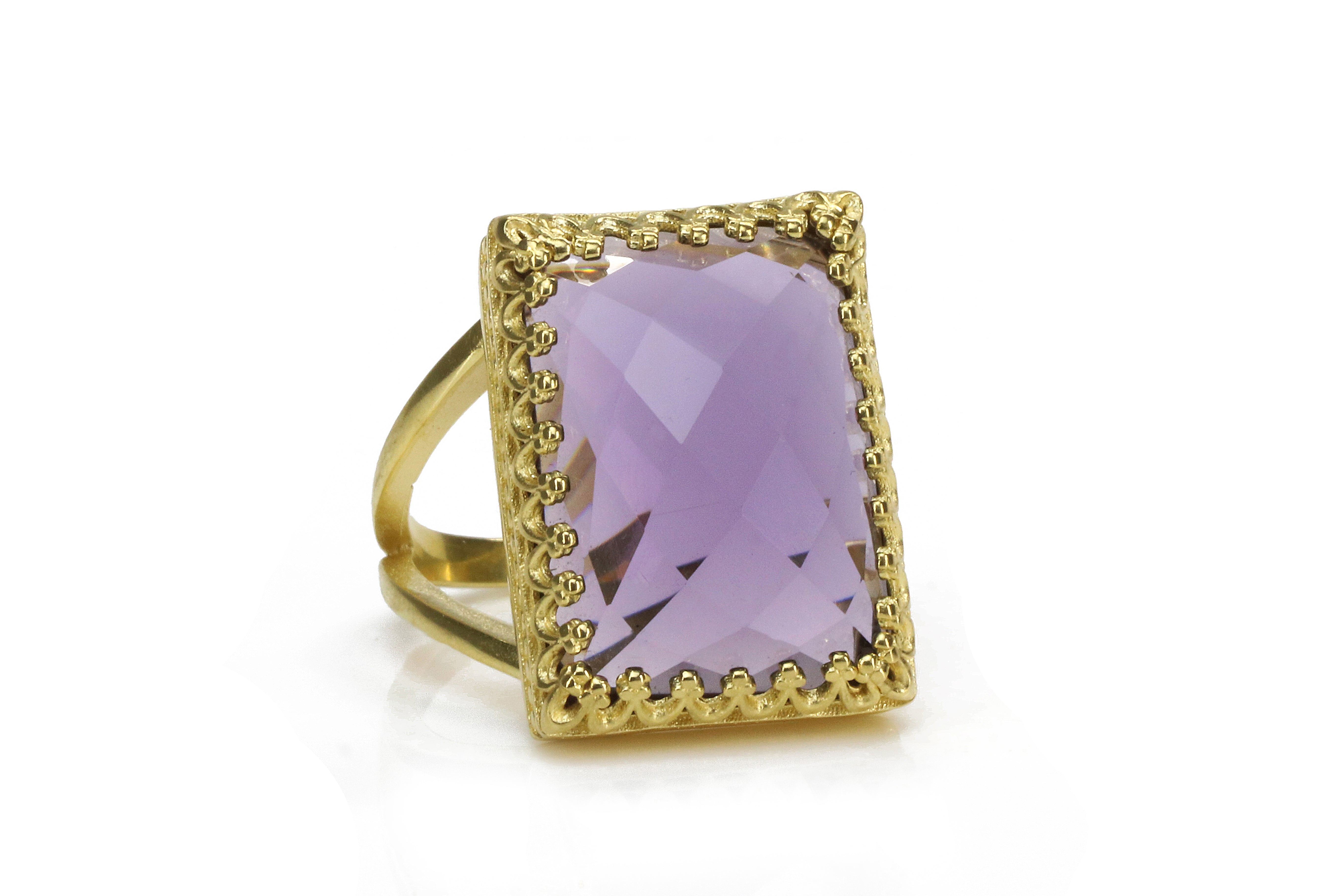 Amethyst Ring with 14k Gold-filled Band Rings Anemone Jewelry