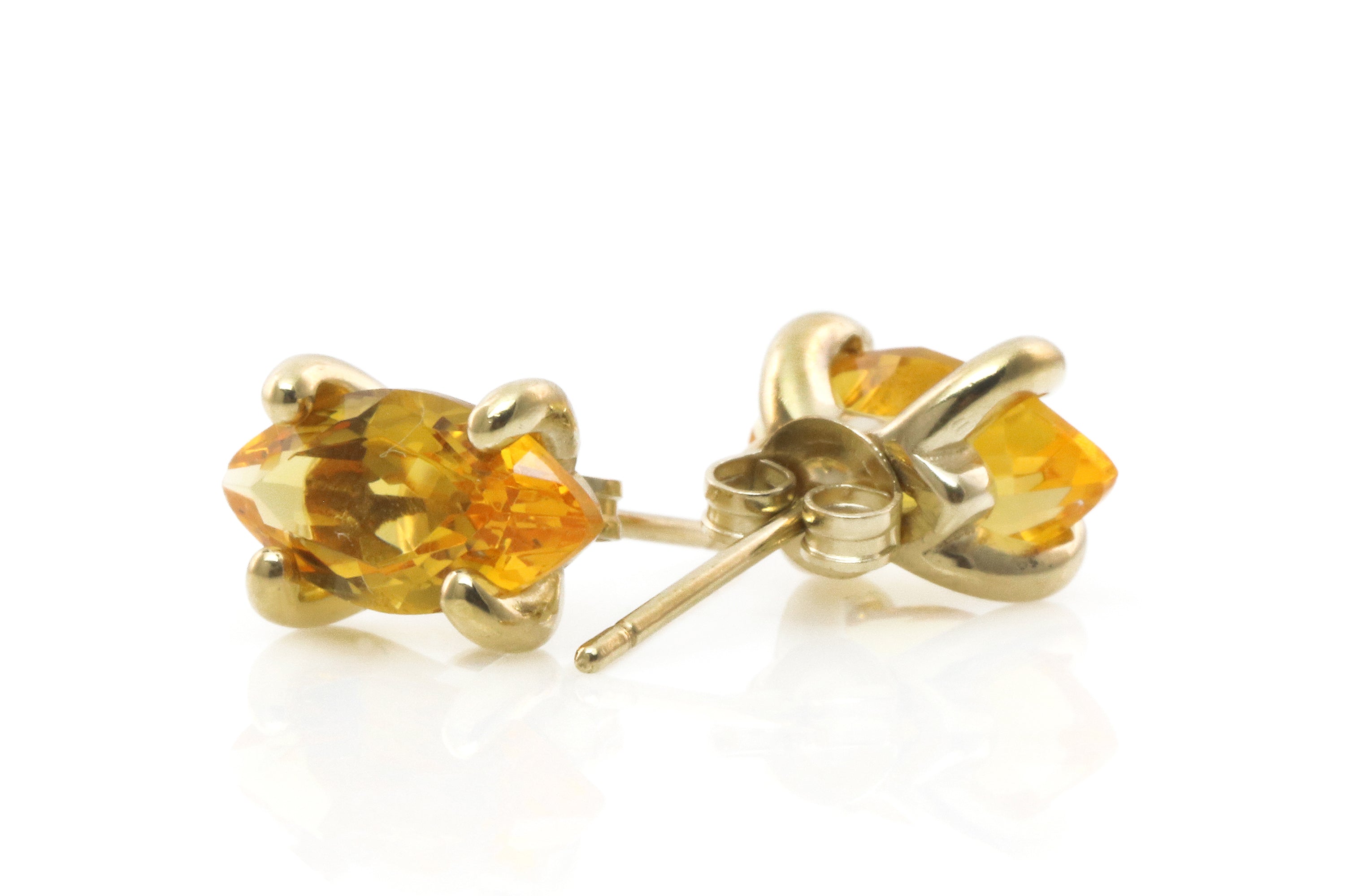 Citrine Sterling Silver Marquise Earrings Earrings Anemone Unique