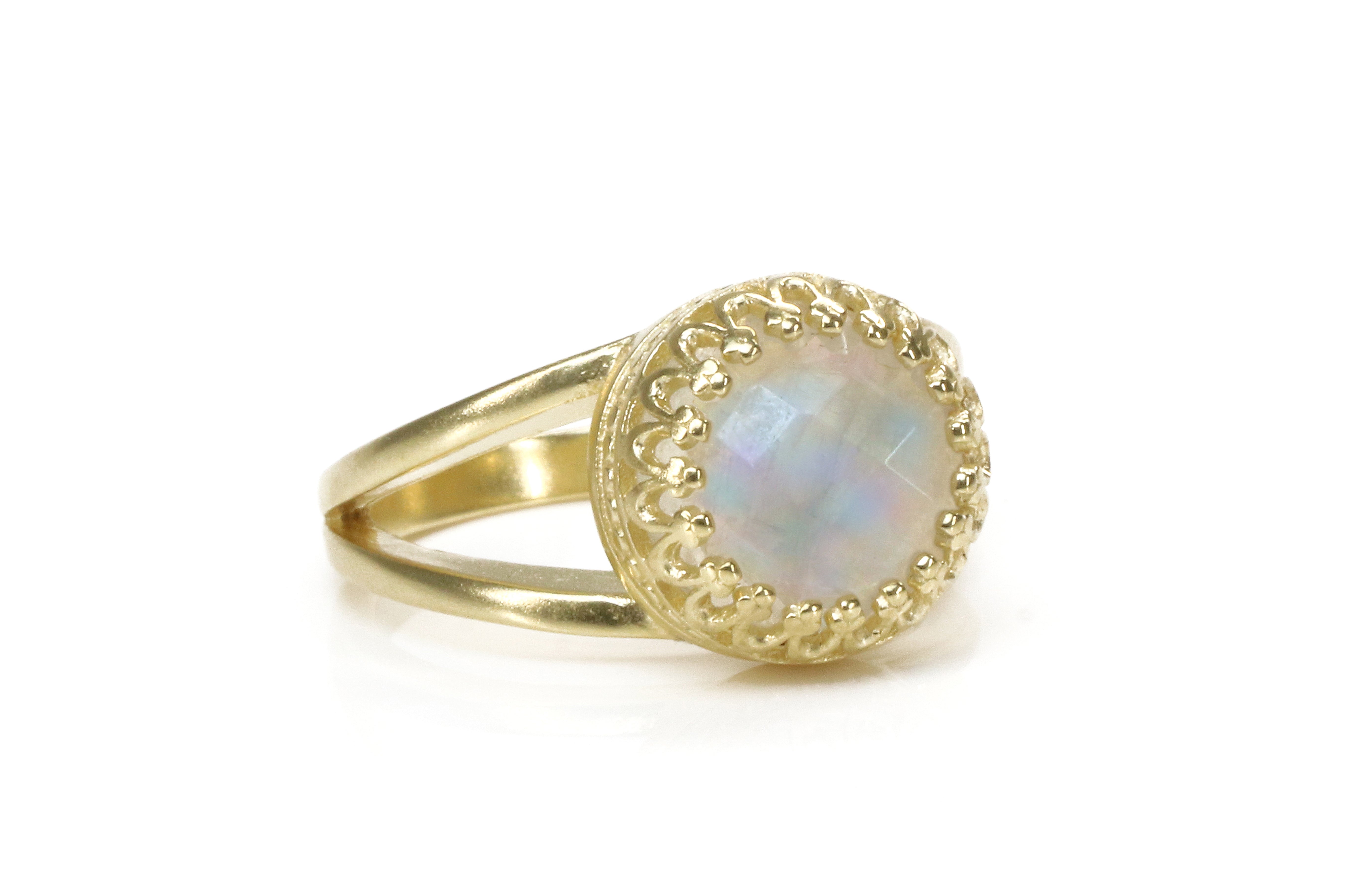 Cute Moonstone Ring in Rose Gold Rings Anemone Jewelry