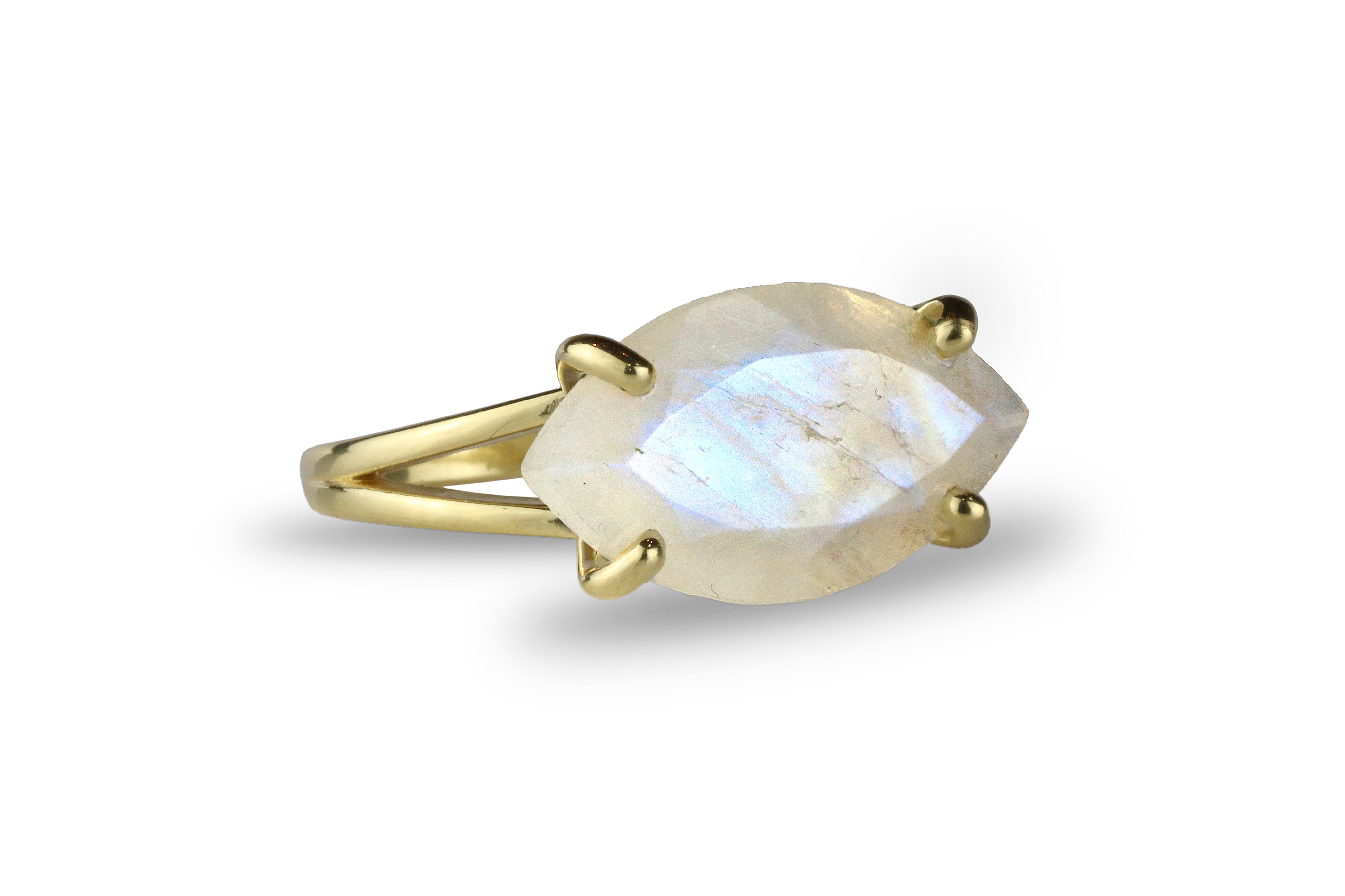 Marquise Moonstone Sterling Silver Ring Rings Anemone Jewelry