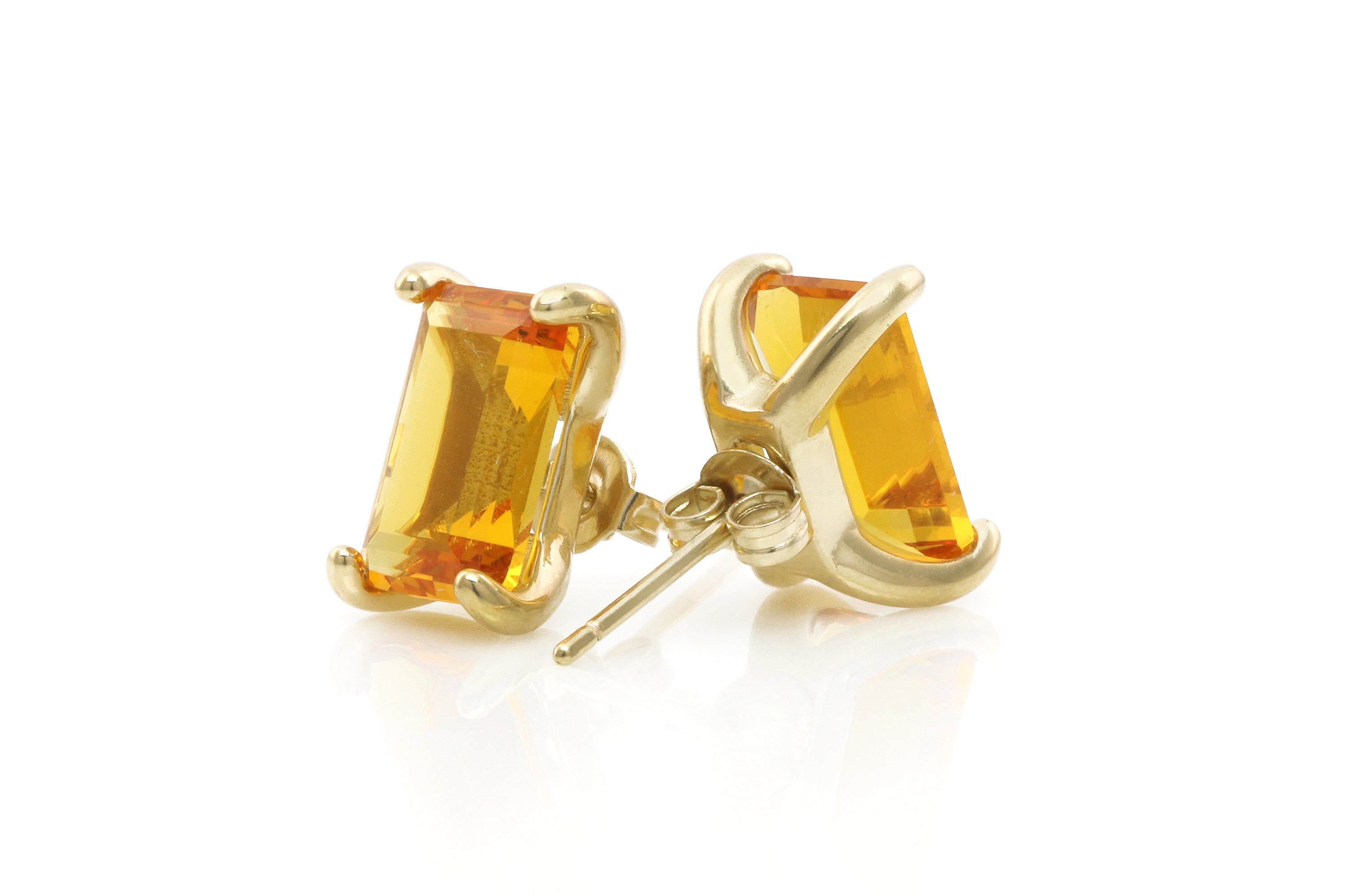 Brilliant Citrine Earrings in Gold Earrings Anemone Unique