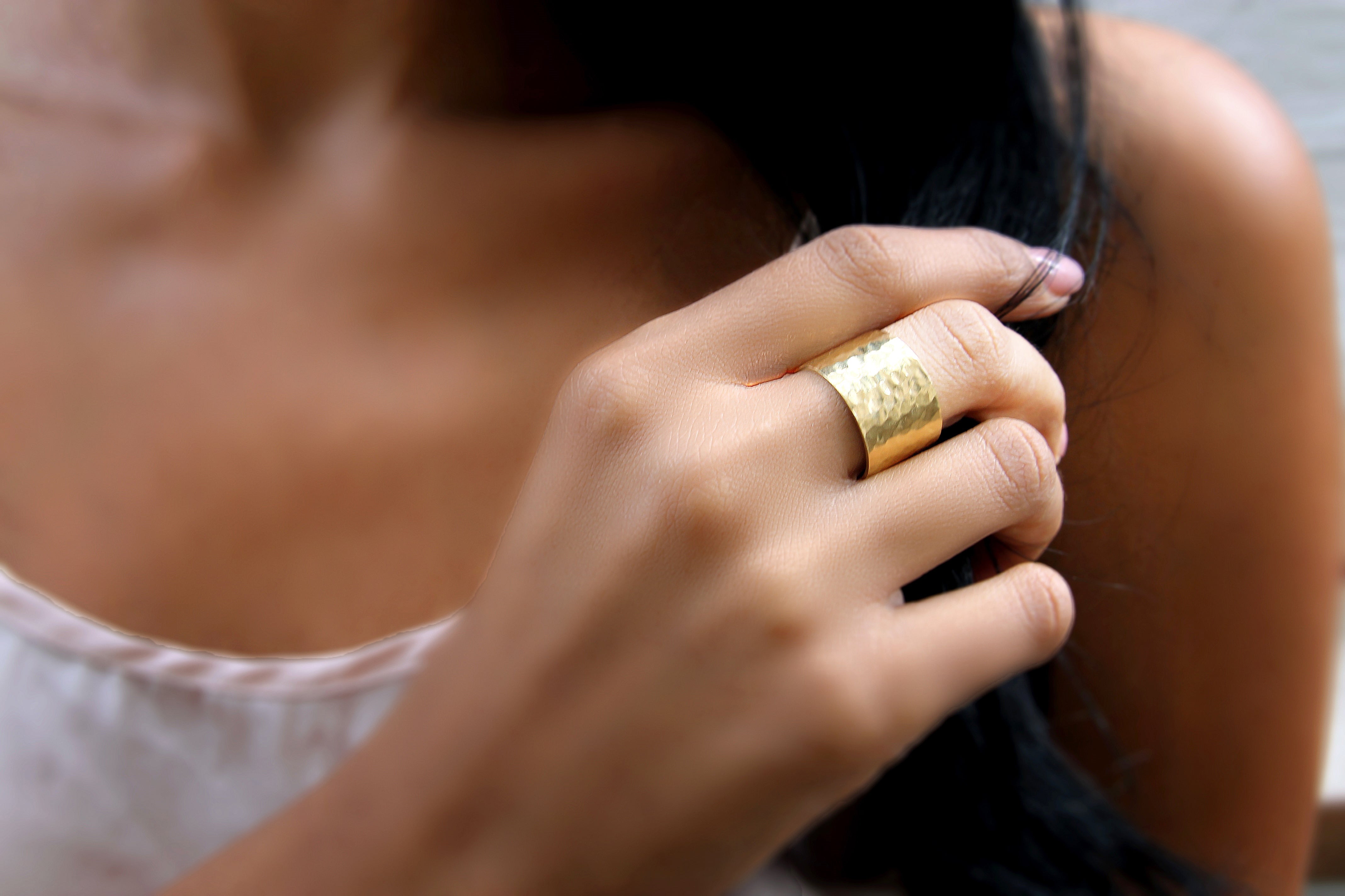 Textured Yellow Gold Ring Rings My DNA
