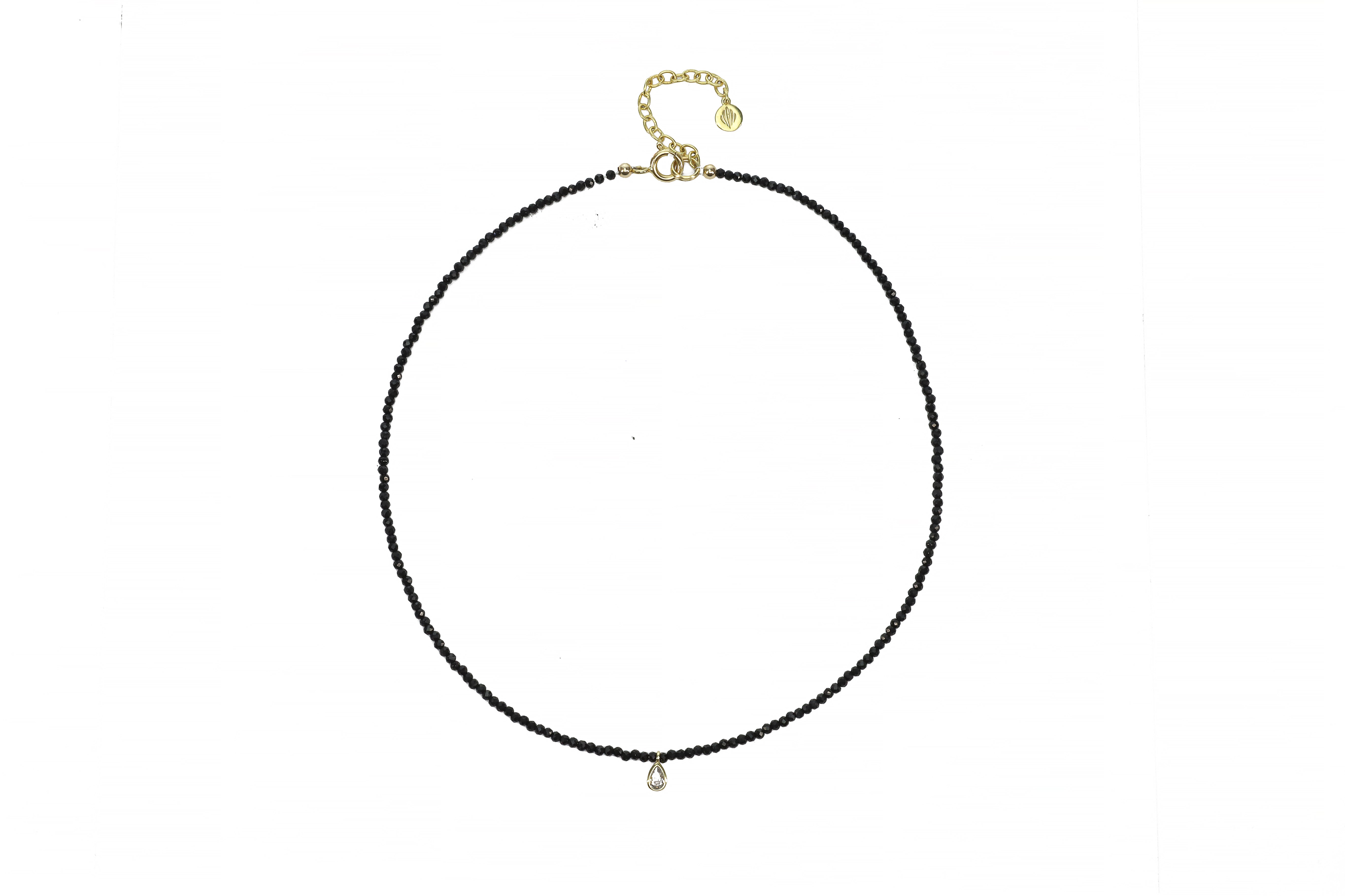 Spinel Gemstone Beaded Necklace with Cubic Zirconia Pendant necklaces Anemone Unique