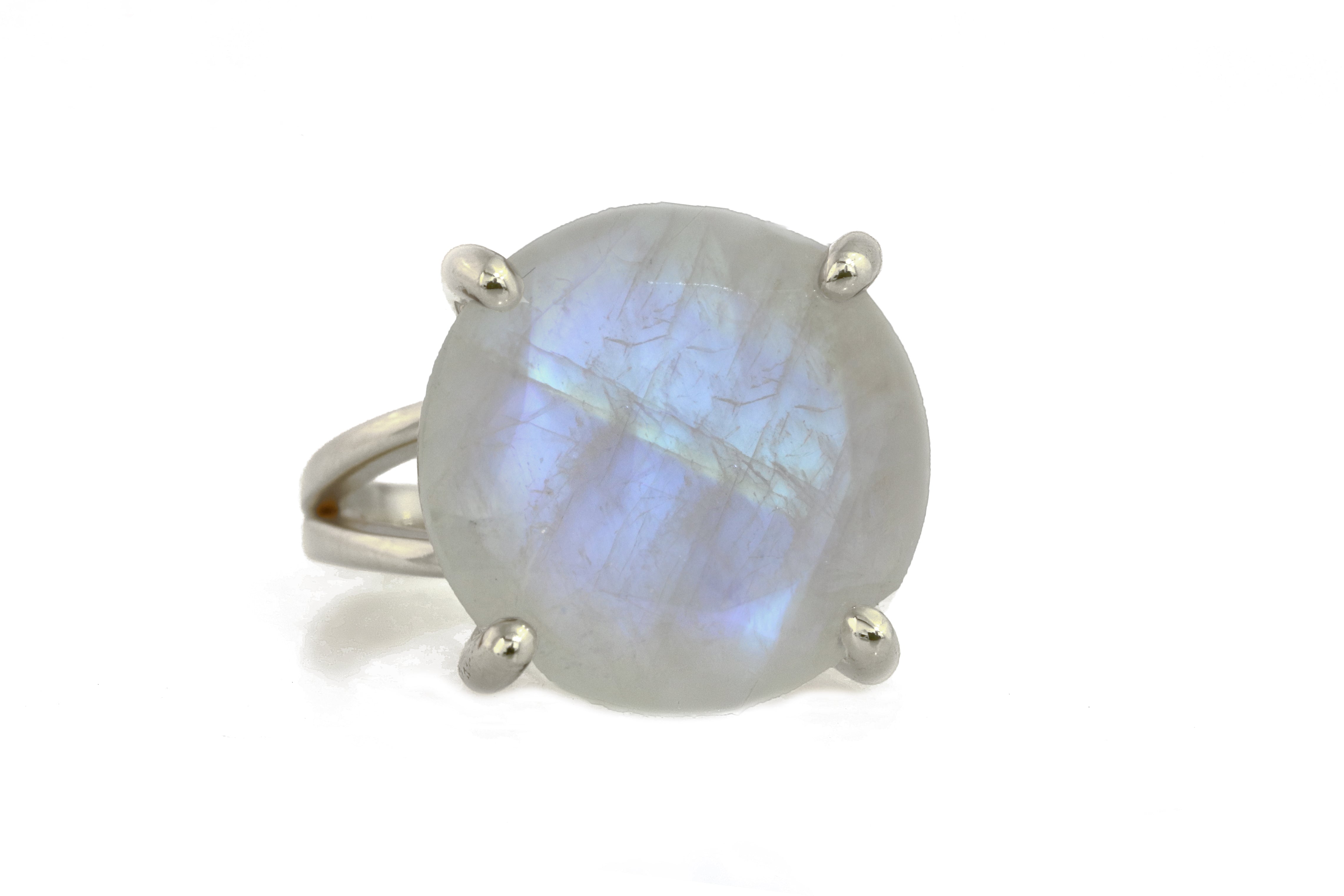 Moonstone Ring with 925 Sterling Silver Band Rings Anemone Jewelry