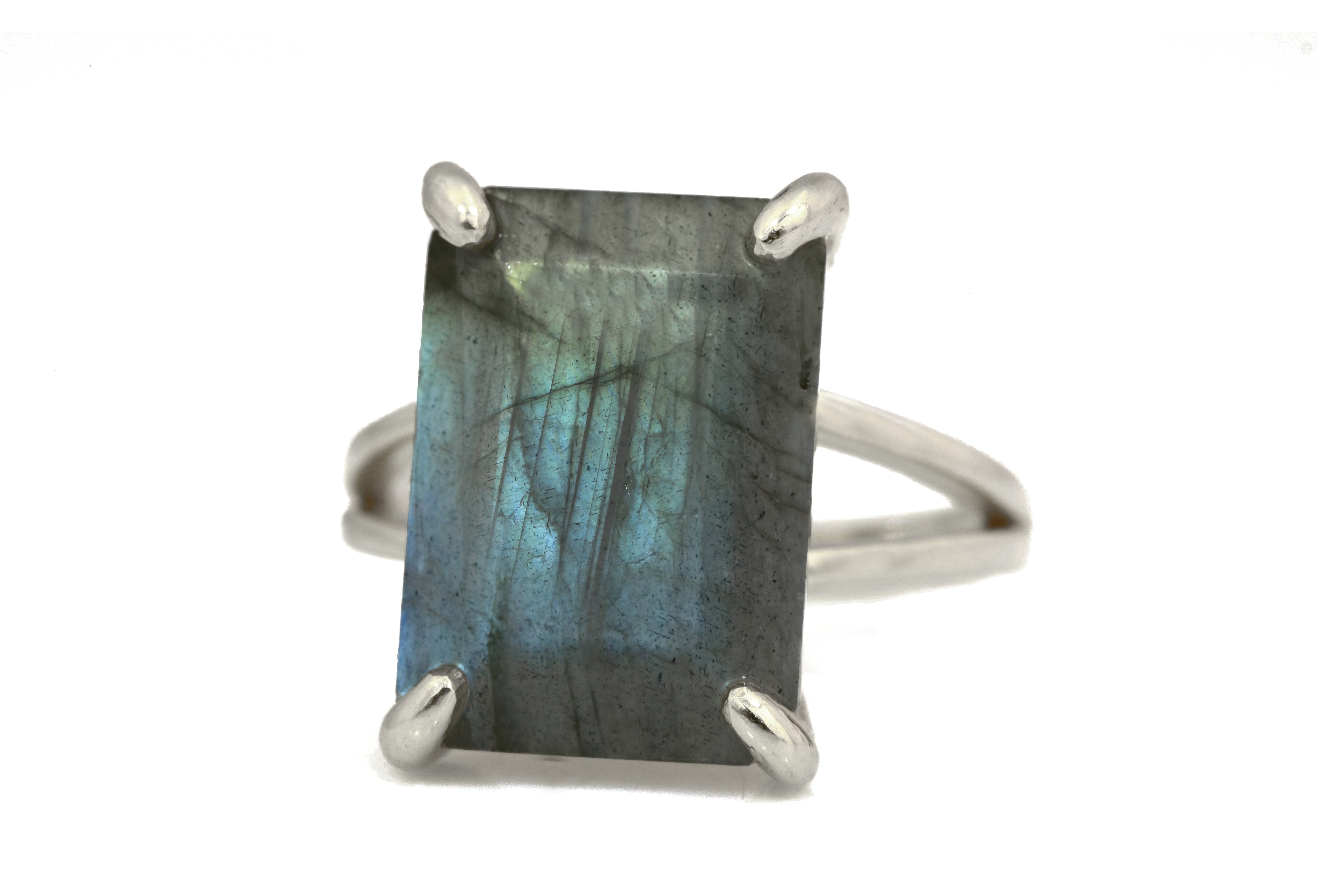 13x18mm Labradorite in 925 Sterling Silver Ring Rings Anemone Jewelry