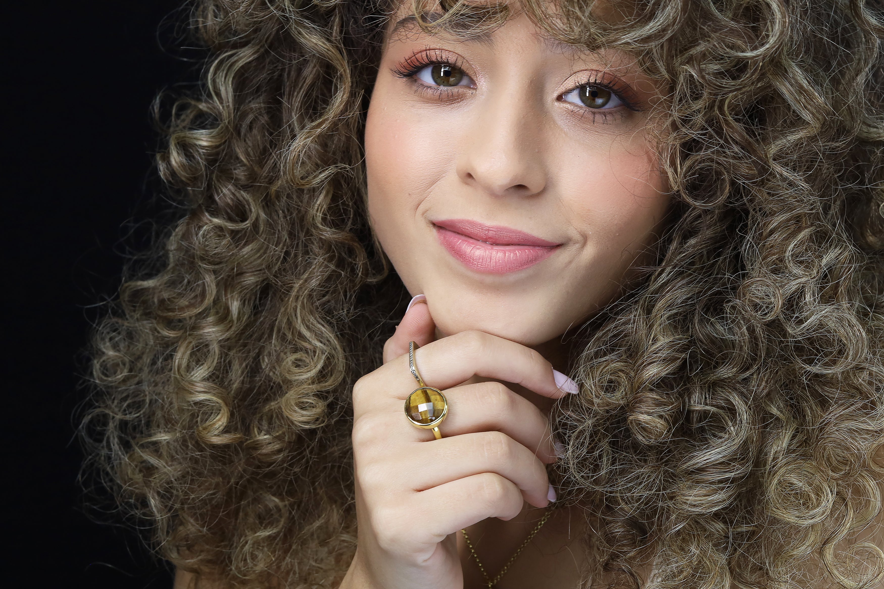 Tiger Eye Gold Statement Ring in 14k Gold Rings Anemone Limited