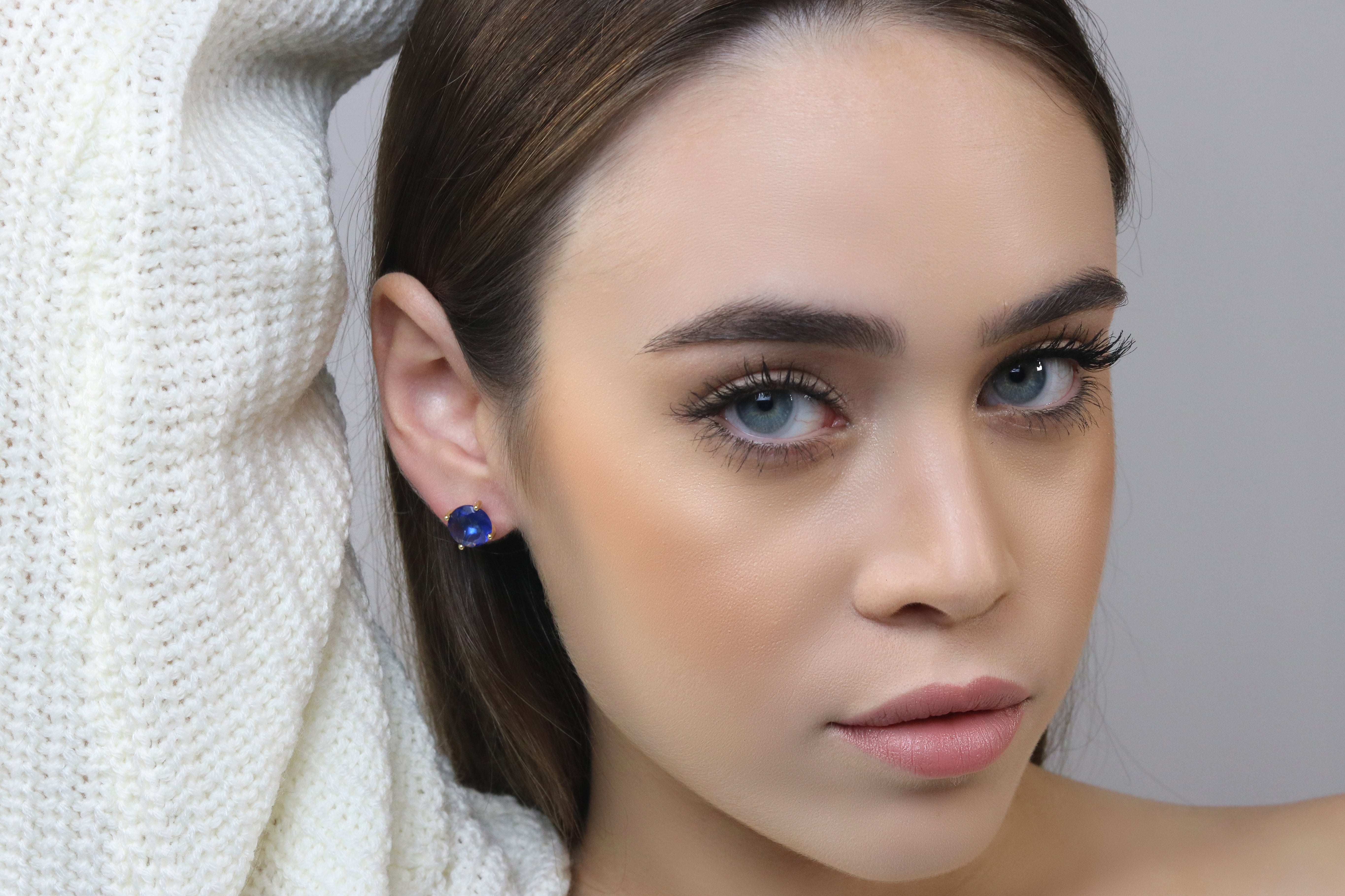 Exquisite Blue Sapphire Gold Earrings Earrings Anemone Unique