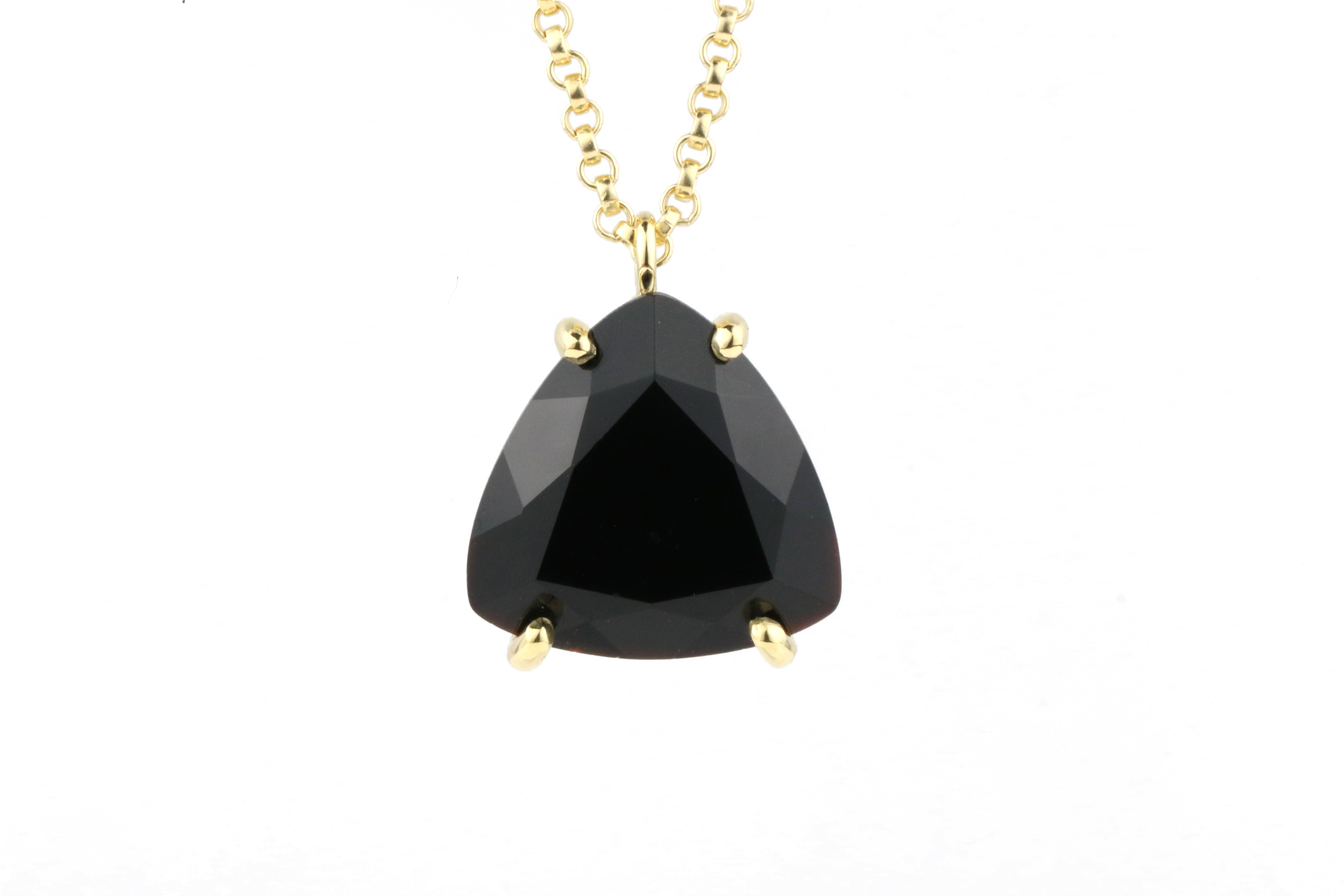 Black Onyx 14k Gold Custom Natural Gem Necklace necklaces Anemone Jewelry