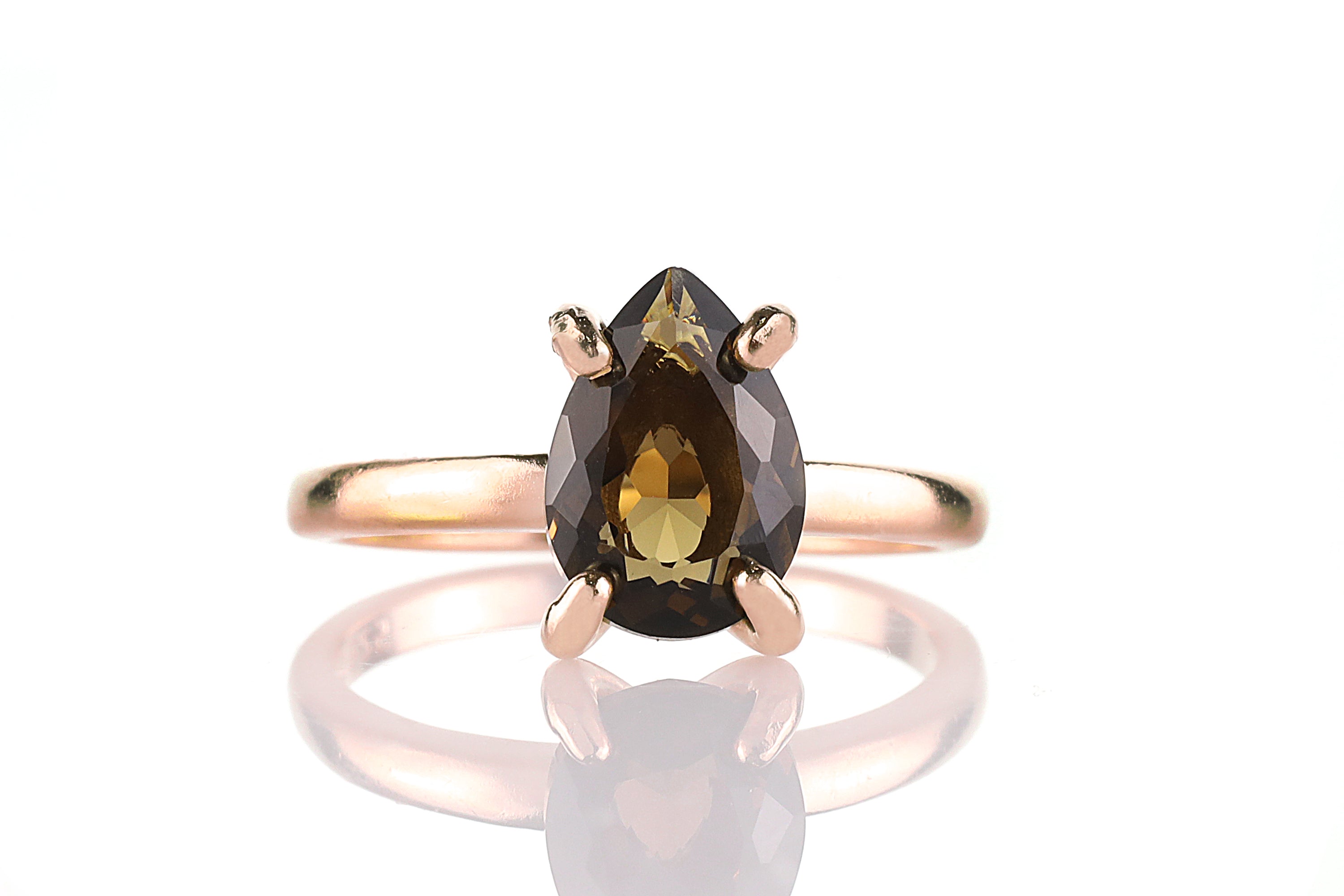 Elegant Smoky Quartz Ring in Gold Rings Anemone Unique