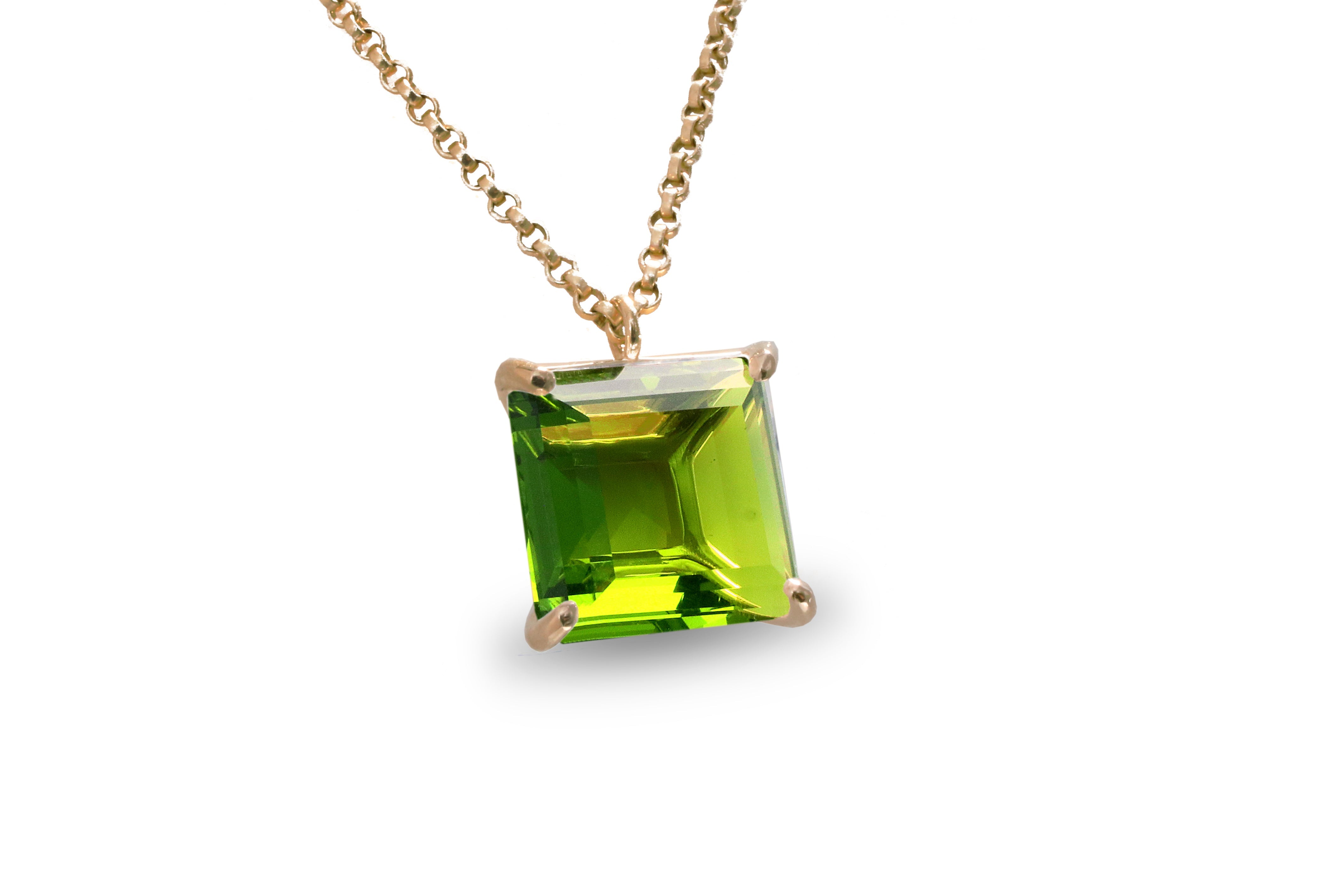 Vibrant Peridot Necklace in 14k Gold Filled necklaces Anemone Jewelry