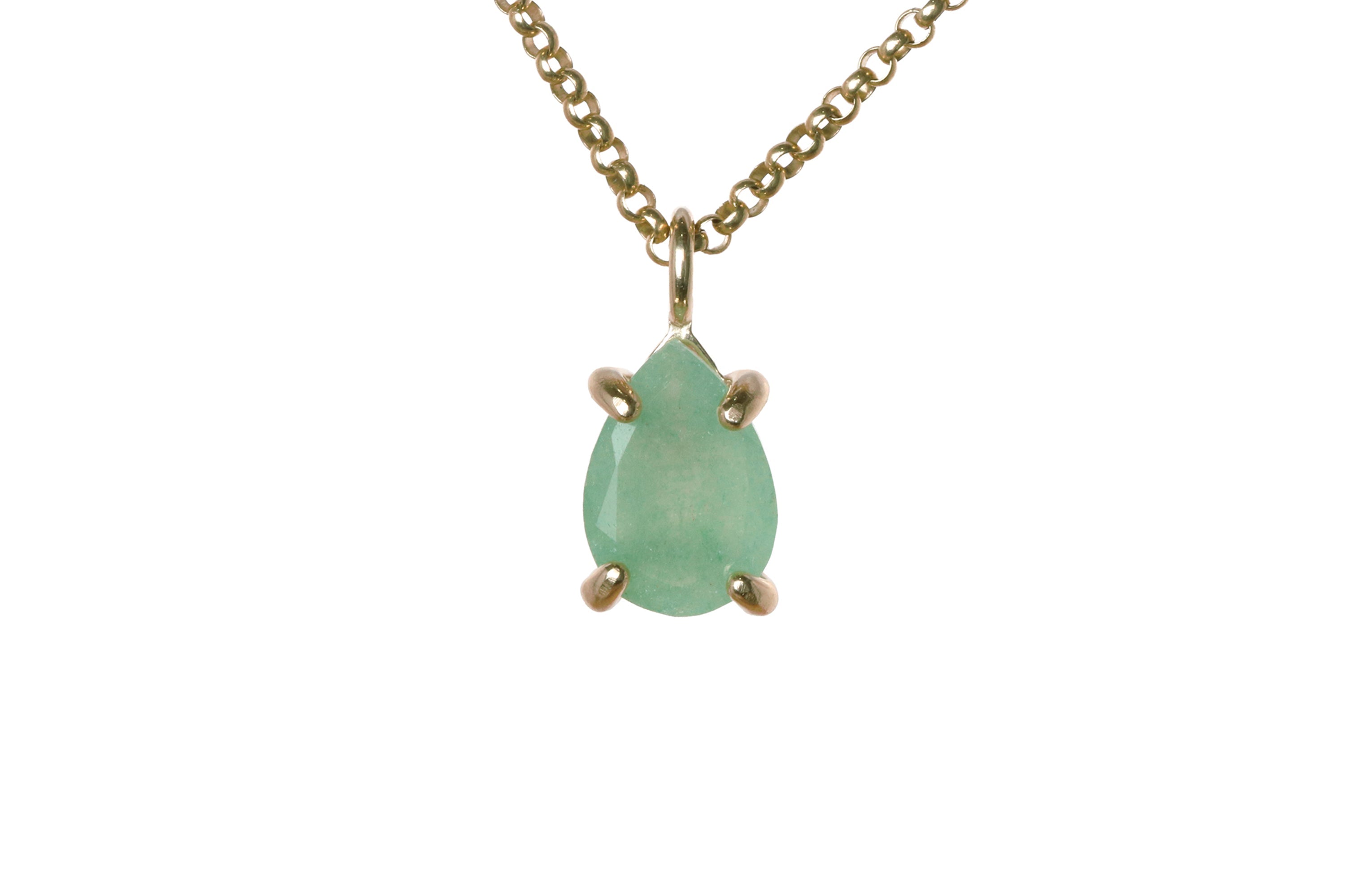 Pretty Green Aventurine Gold Necklace necklaces Anemone Unique