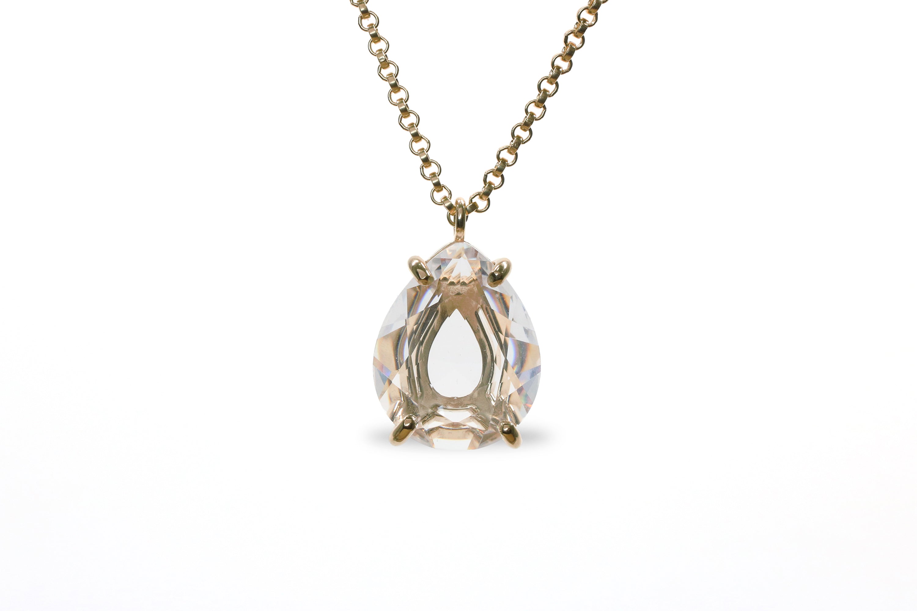 Custom Quartz Crystal Necklace in 14k Gold necklaces Anemone Jewelry