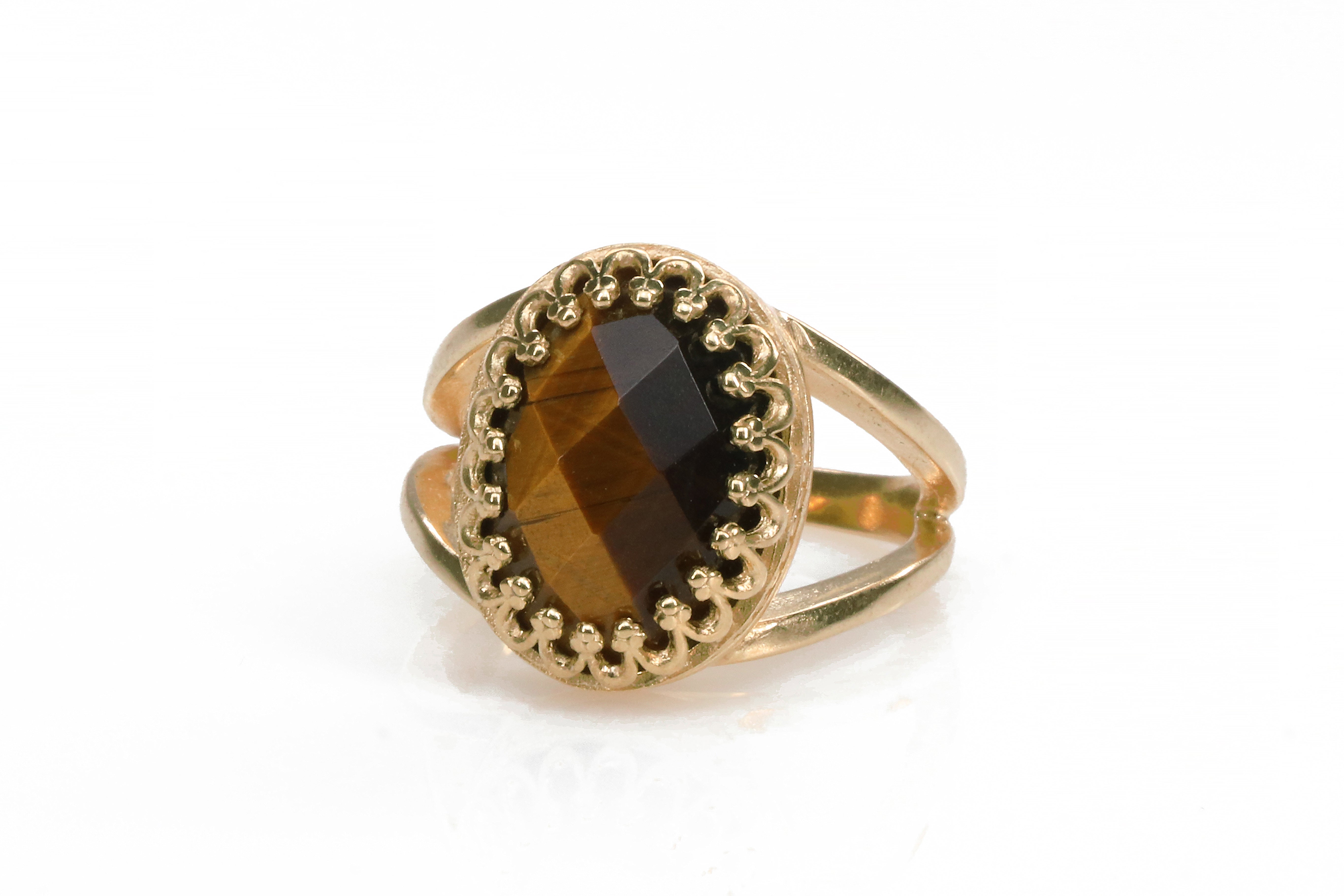 Tiger Eye in 925 Sterling Silver Ring Rings Anemone Jewelry