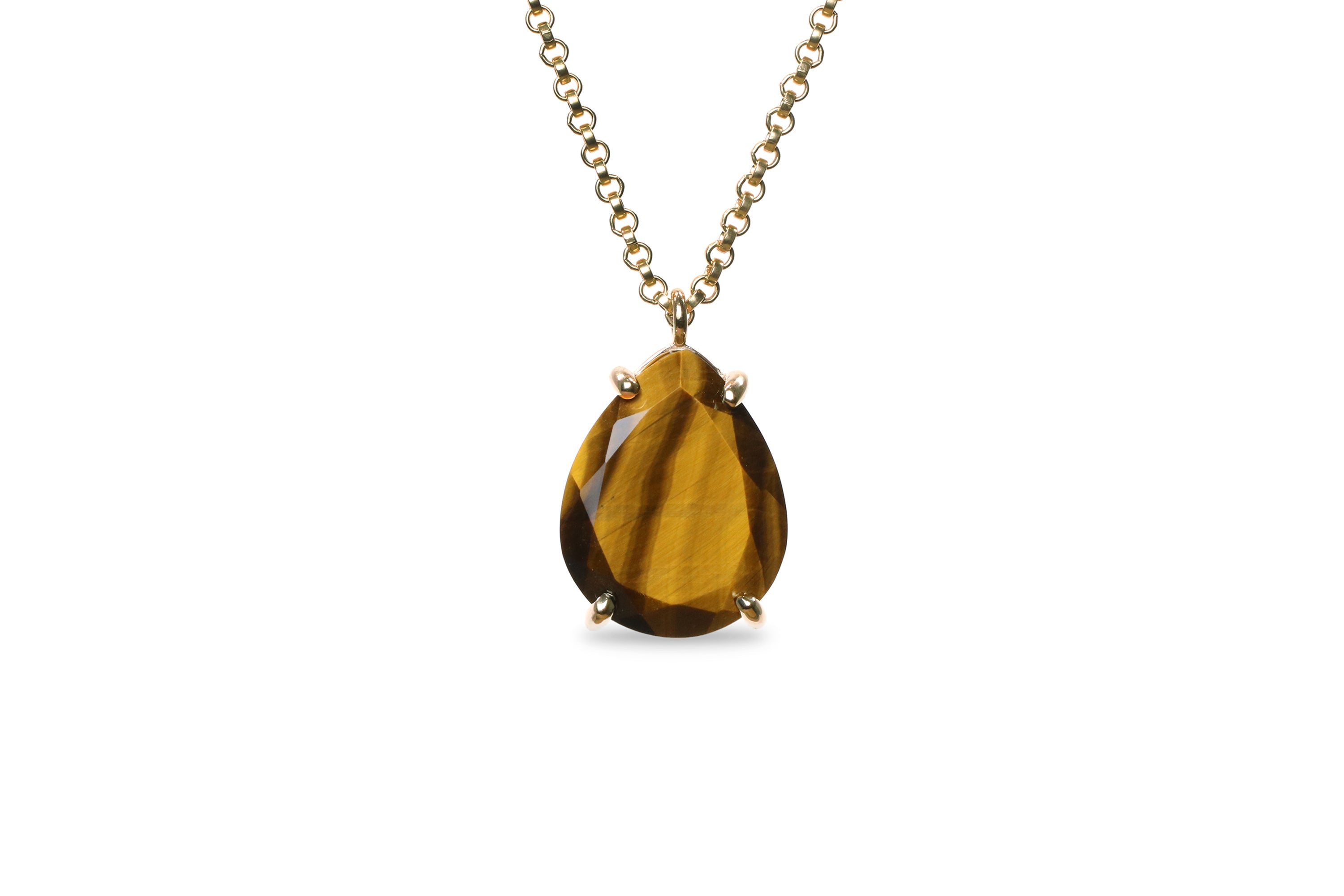 Tiger Eye Necklace in Gold necklaces Anemone Jewelry