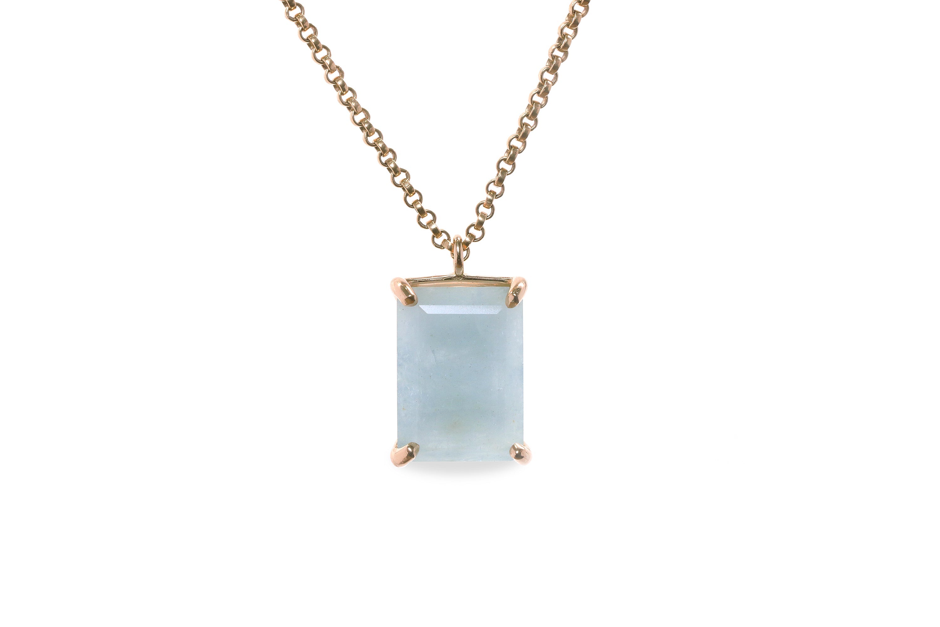 13x18mm Aquamarine Gold Filled Necklace necklaces Anemone Jewelry